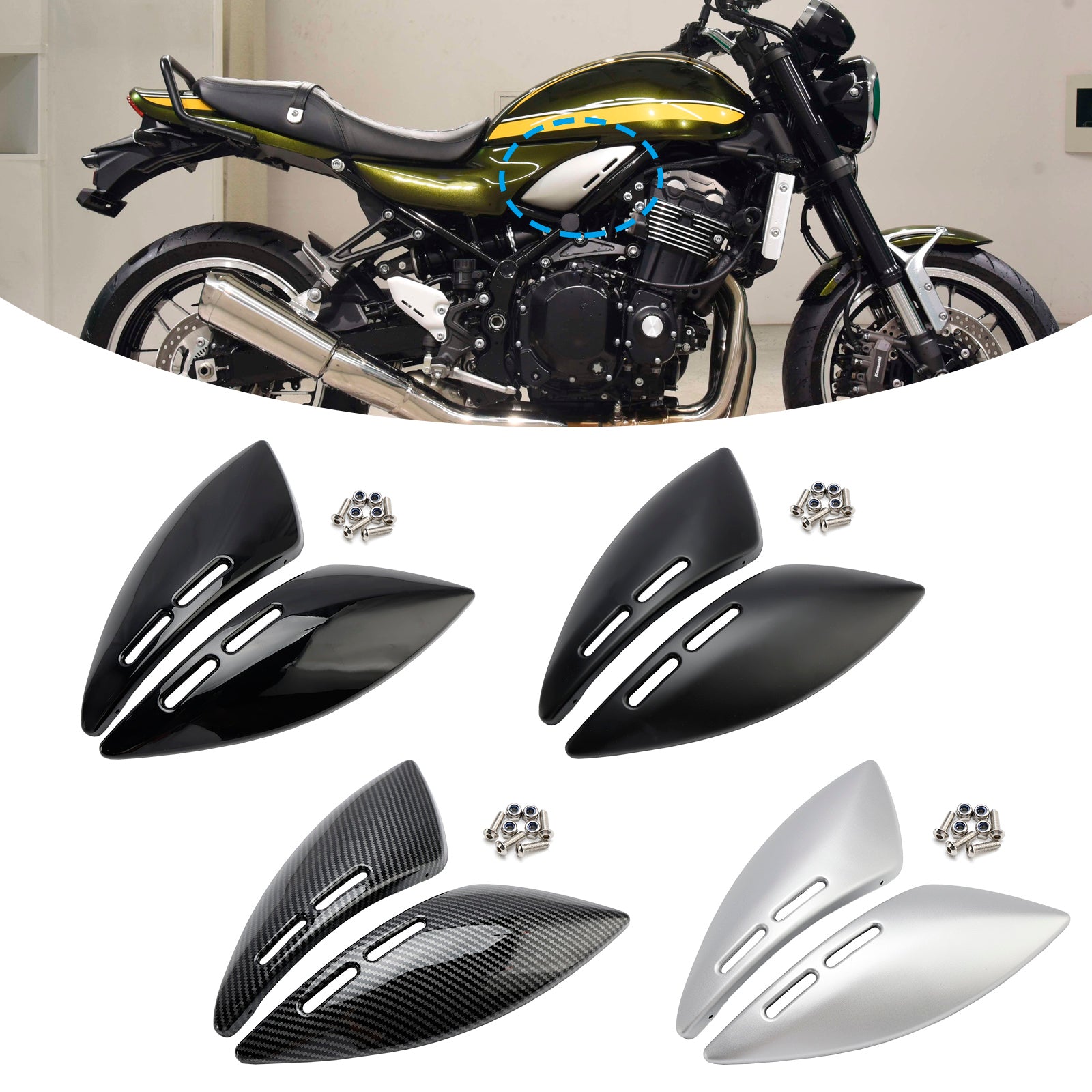 18-24 Kawasaki Z900RS Gas Tank Side Cover Panel Fairing Cowl