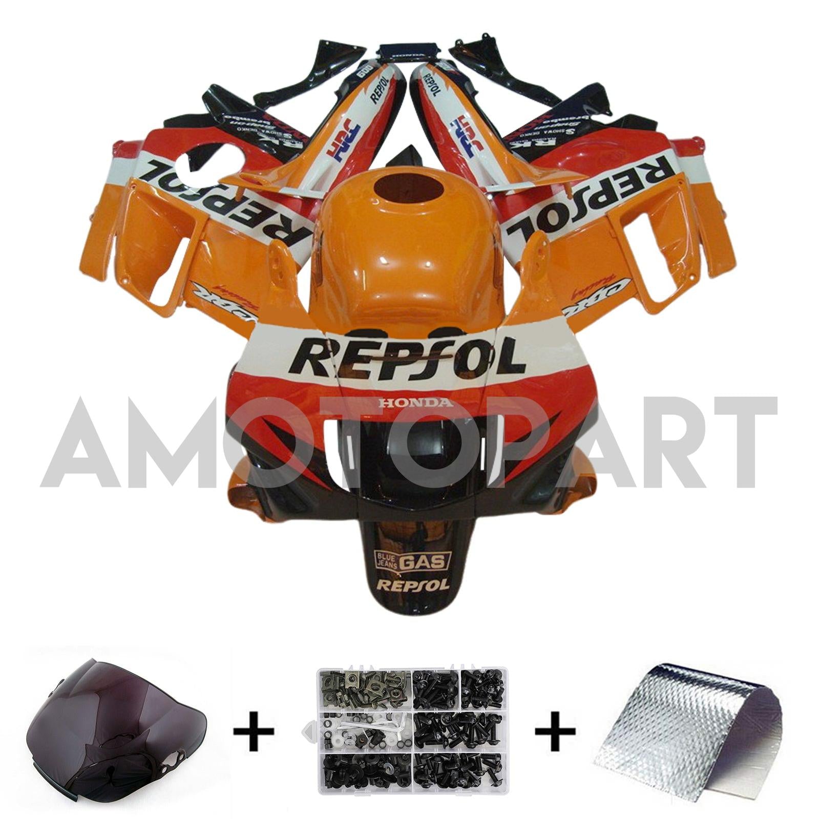Amotopart 1991-1994 Honda CBR600 F2 Orange White Black Fairing Kit