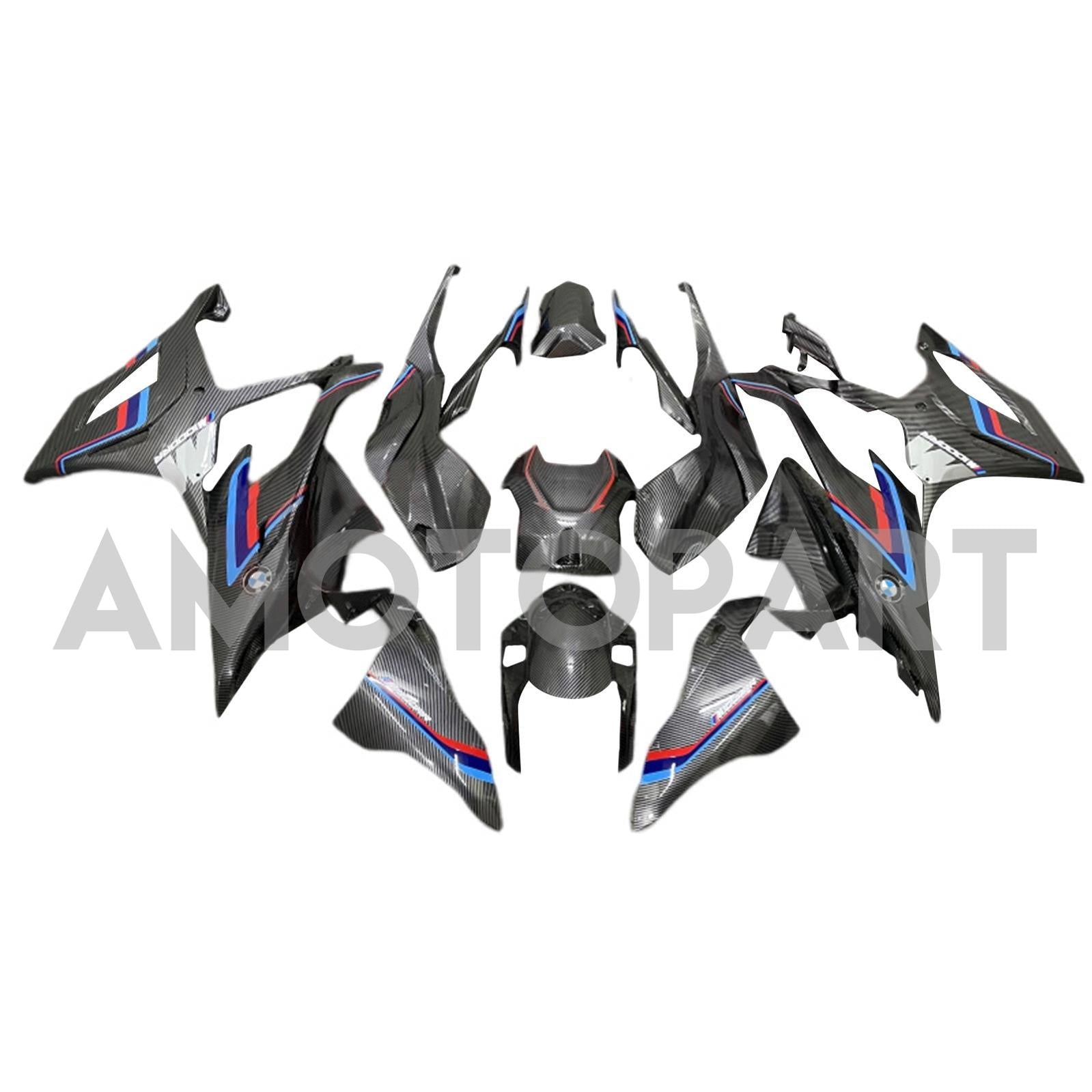 Amotopart BMW S1000RR 2019-2022 Kit de carenado estilo 7 azul y rojo
