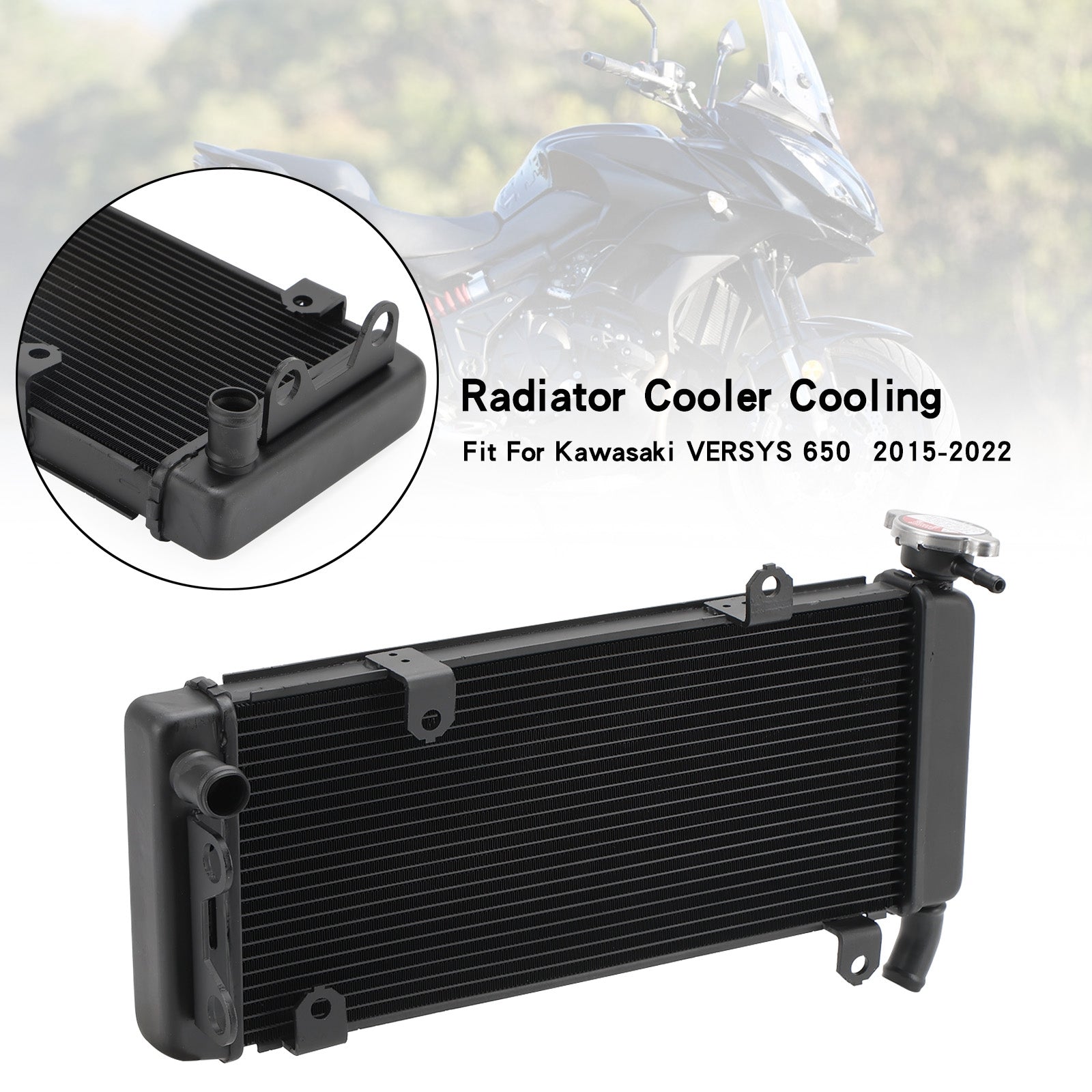 Aluminum Radiator Cooling Engine Cooler For Kawasaki VERSYS 650 2015-2022