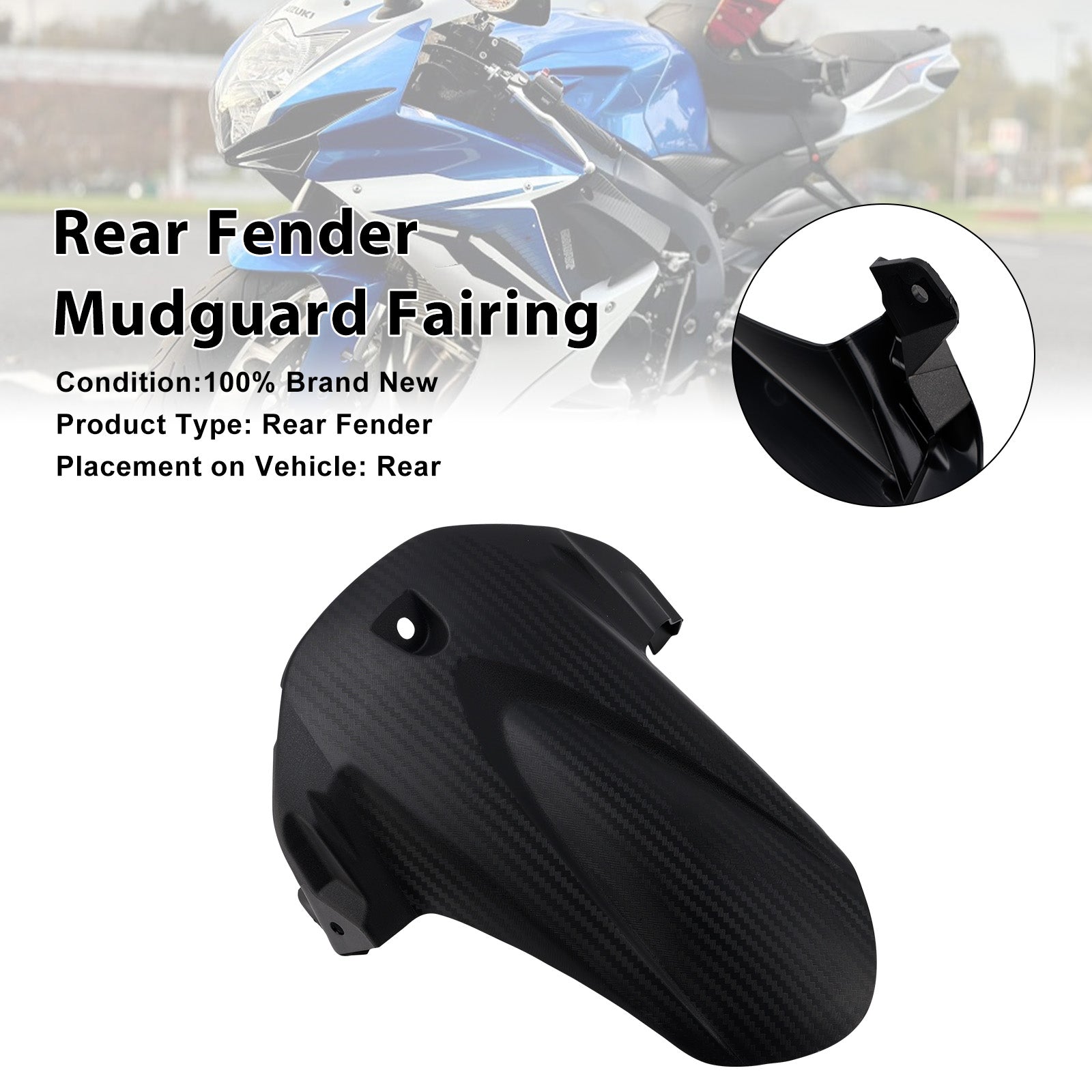 2011-2025 Suzuki GSXR600 GSXR750  Rear Fender Mudguard Fairing