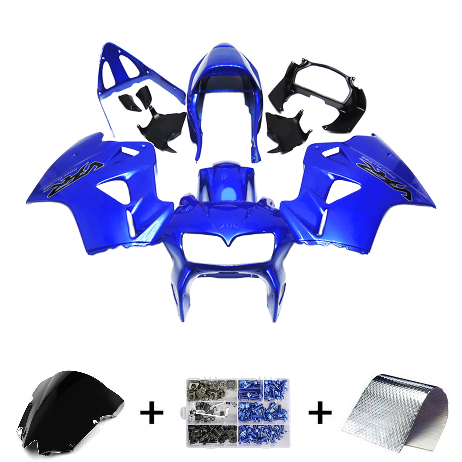 Kit de carénage bleu Amotopart 2002-2013 Honda VFR800