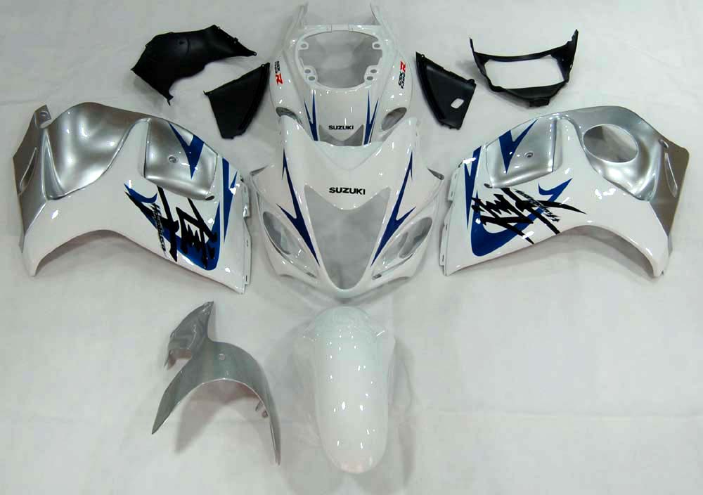 Amotopart 2008-2020 Kit carena Suzuki Hayabusa GSX1300R bianco e argento