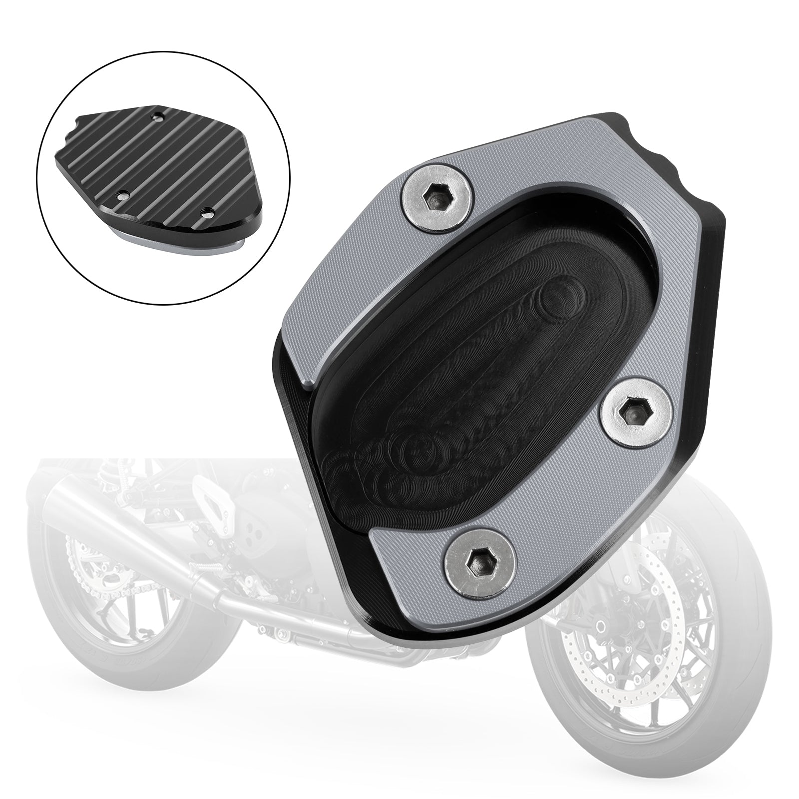 19-21 velocidades Twin 1200 y 16-19 Thruxton 1200/R Kickstand Ampliar placa almohadilla