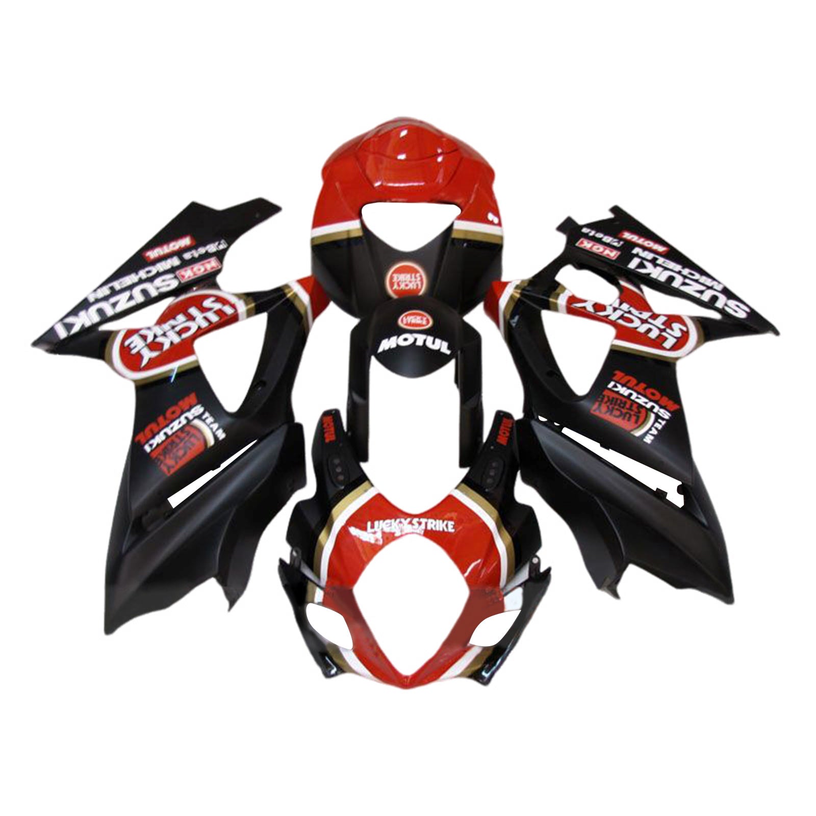 Amotopart 2007-2008 K7 GSXR1000 Suzuki Rojo y Negro Style2 Kit de carenado