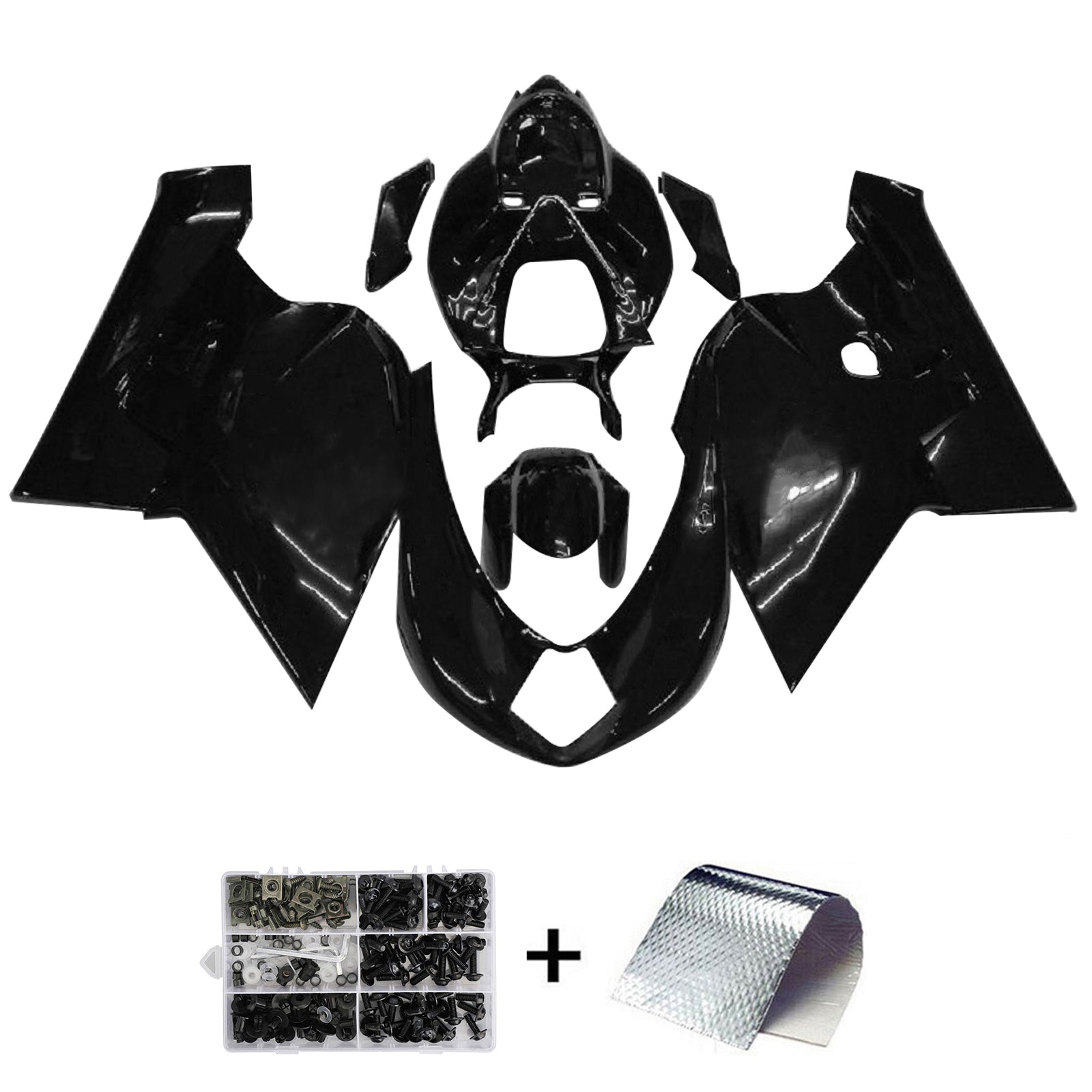 Amotopart 2005-2006 MV Agusta F4 1000 Kit de carenado negro