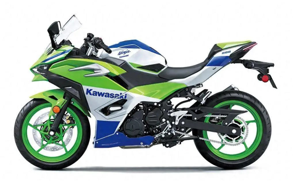 Amotopart 2024-2025 Kawasaki Ninja 500 Kit carenatura bianco verde nero