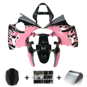 Amotopart 2000-2002 Kawasaki ZX6R 636 & 2005-2008 Kawasaki ZZR600 Black Pink Fairing Kit