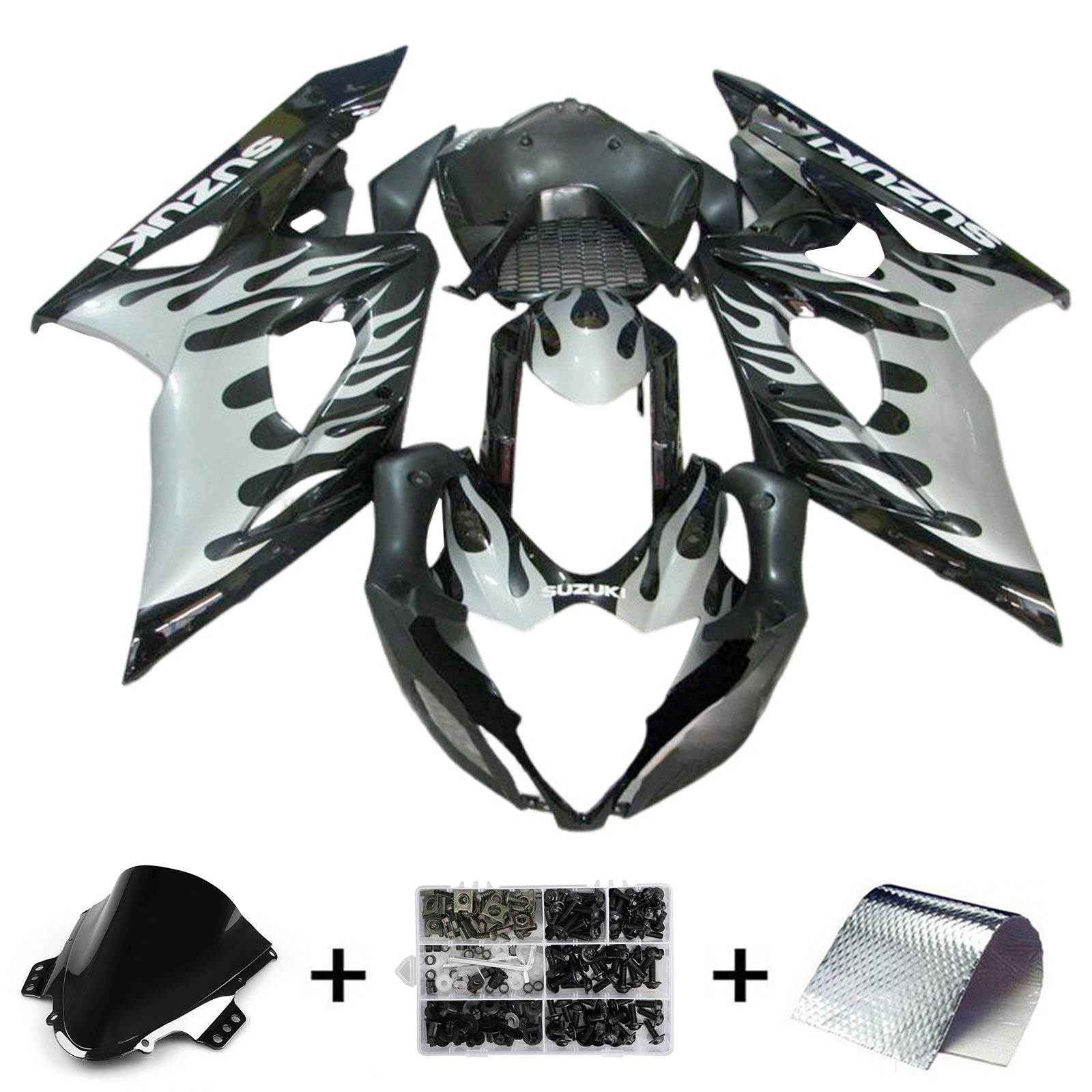 Amotopart 2005-2006 K5 GSXR1000 Suzuki Black&Grey Fairing Kit