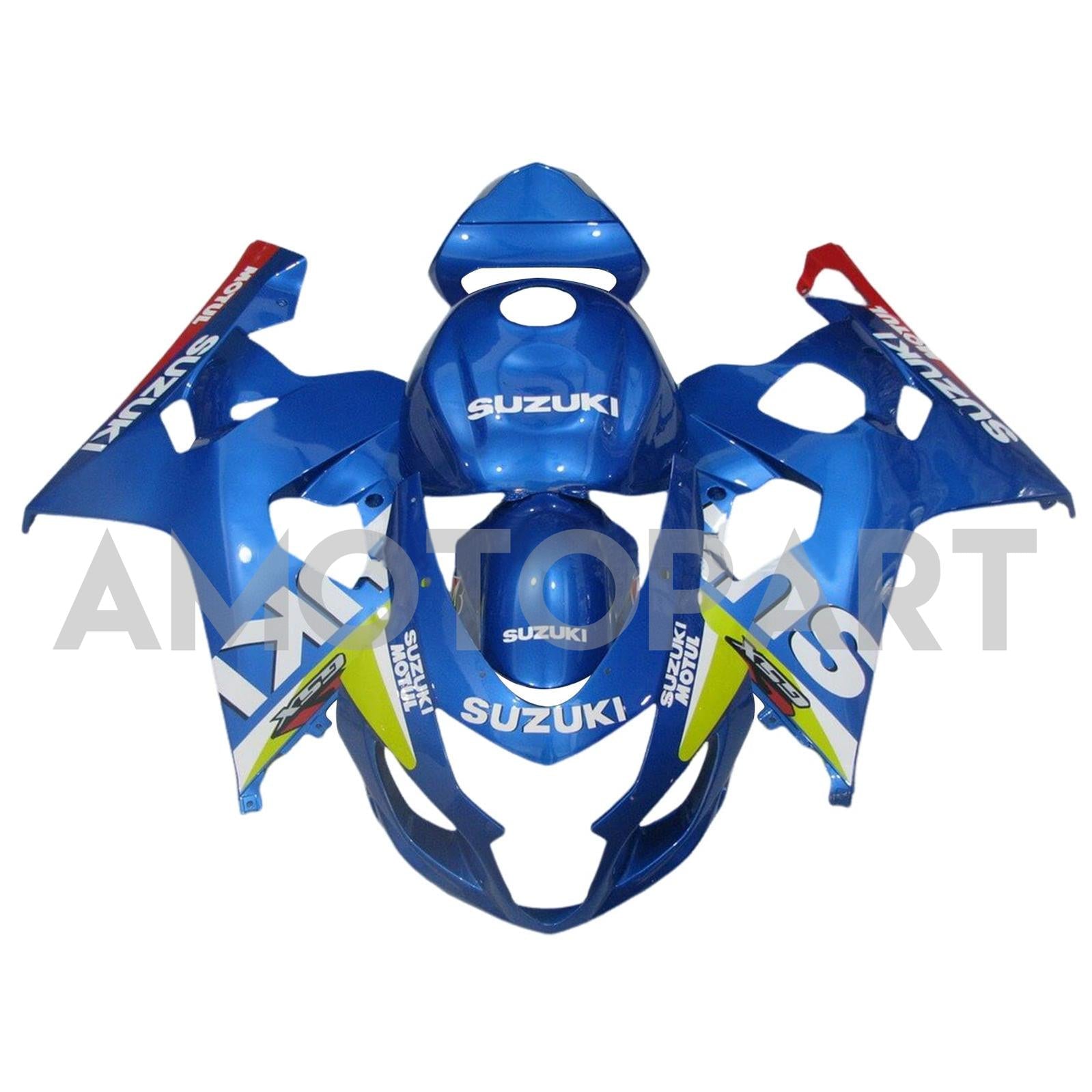 Amotopart 2004-2005 K4 GSXR 600/750 Suzuki Blue & Neon Yellow Accents Fairing Kit