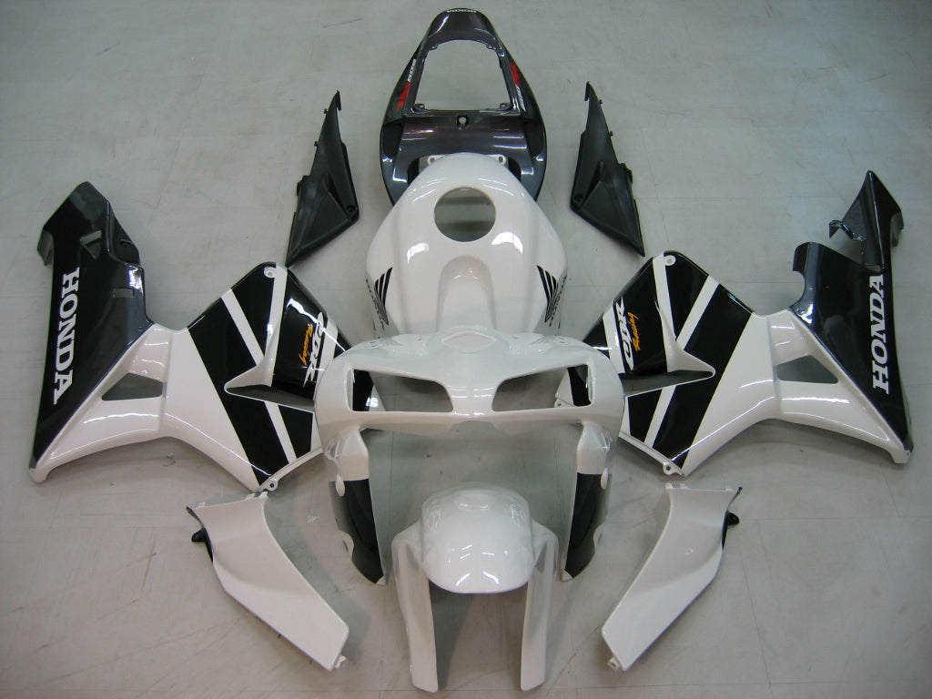 Amotopart 2005-2006 ホンダ CBR600RR ブラック&ホワイト Style2 フェアリングキット