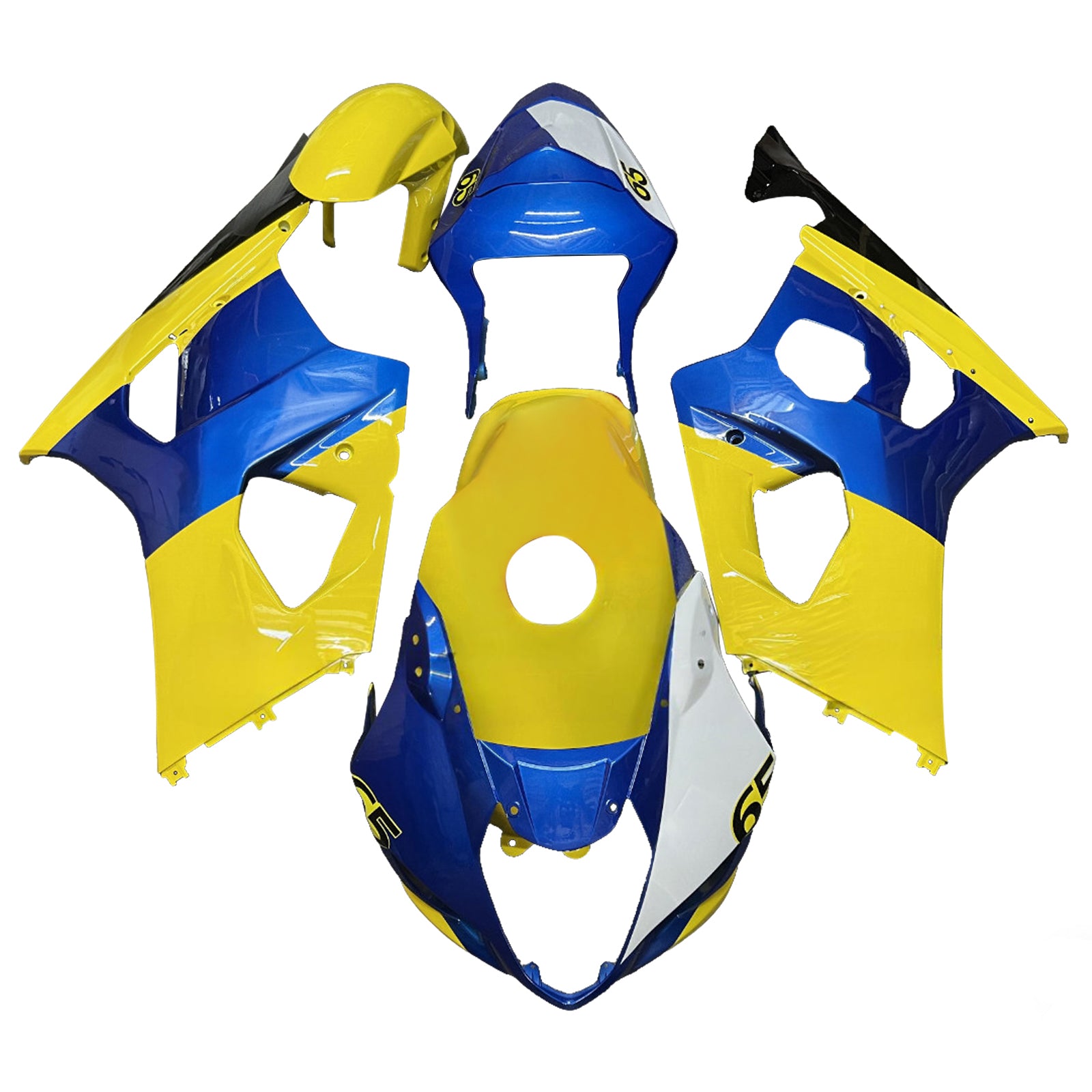 Amotopart 2003-2004 Suzuki GSXR1000 Yellow Blue Fairing Kit