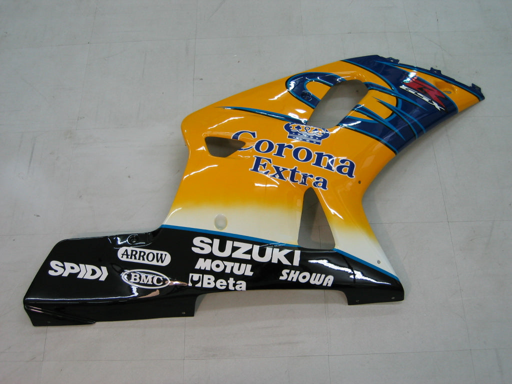 Amotopart Suzuki 01-03 GSXR600 & 00-03 GSXR750 Kit de carénage jaune bleu