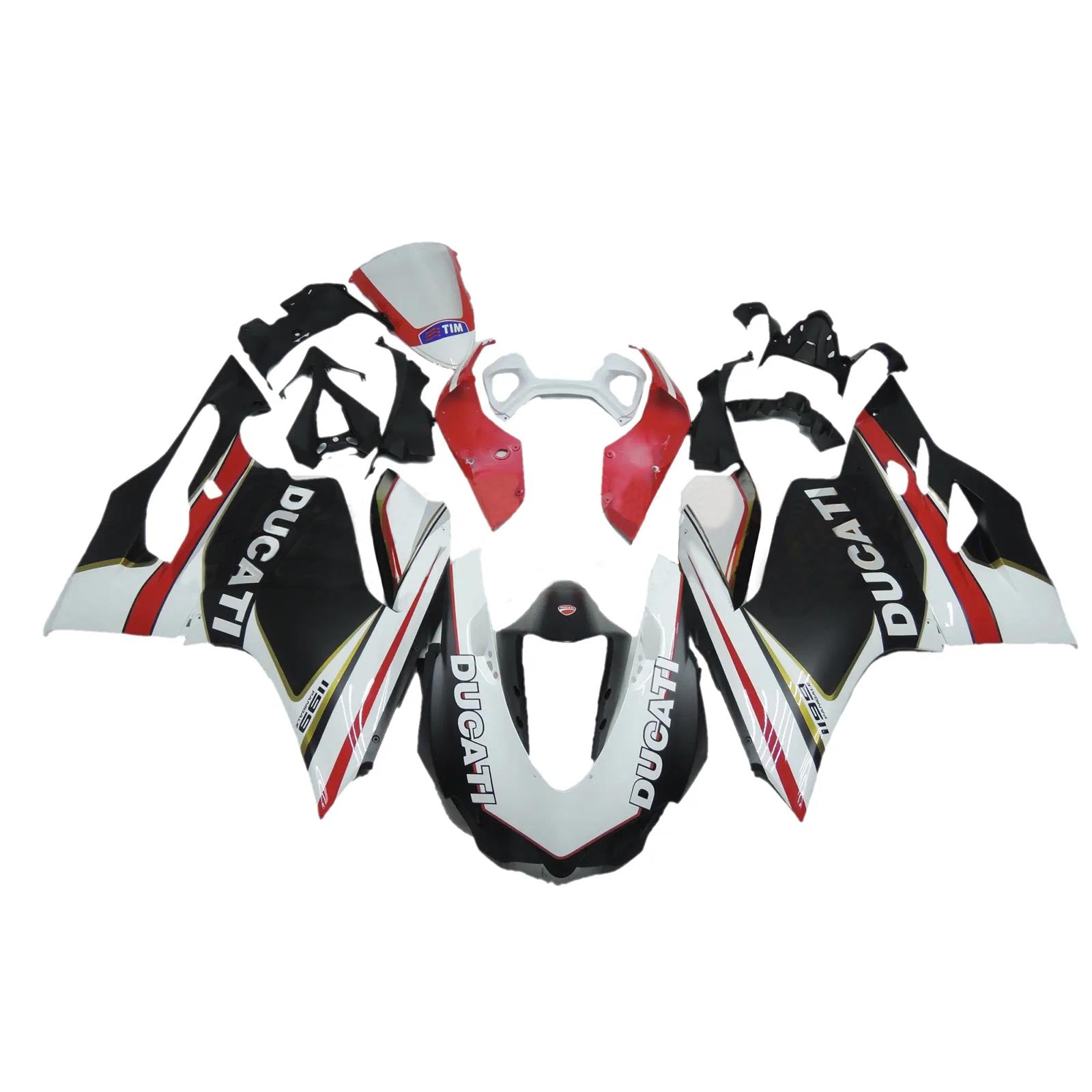 Amotopart 2012-2015 Ducati 1199 899 Kit de carénage Style2 rouge et blanc