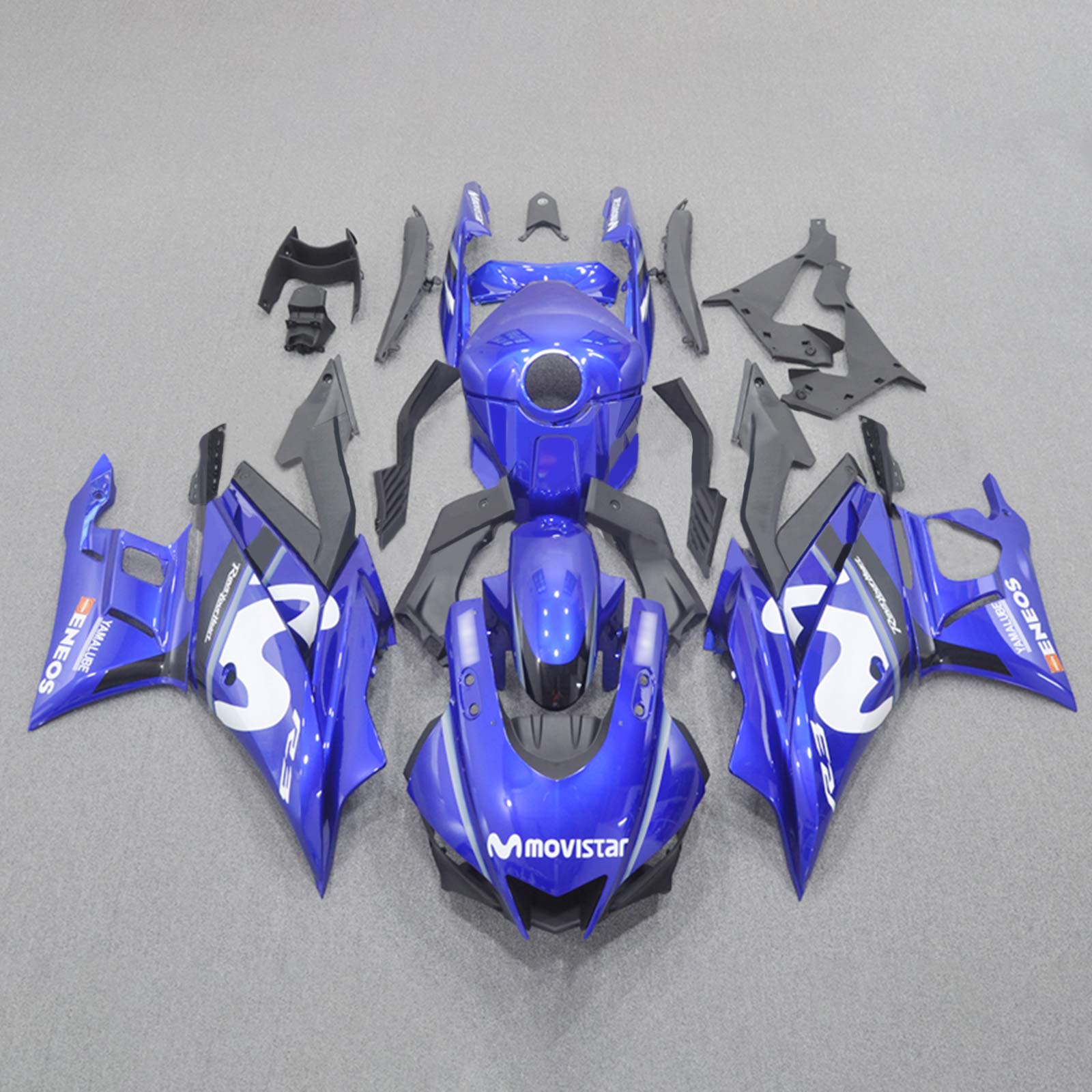 Amotopart 2022-2024 Yamaha YZF-R3 R25 Bleu Style1 Kit de carénage