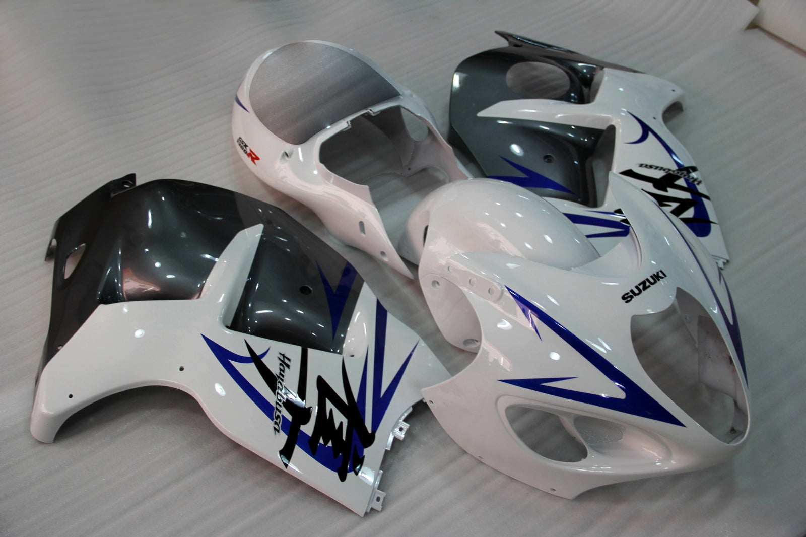 Amotopart 2008-2020 Suzuki Hayabusa GSX1300R Kit de carenado blanco y gris