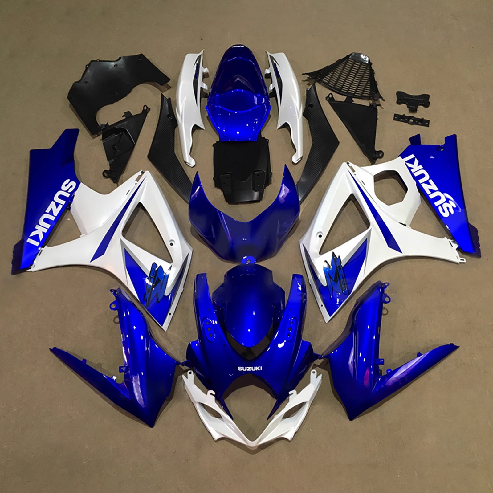Amotopart 2007–2008 Suzuki GSXR1000 Blau-weißes Verkleidungsset