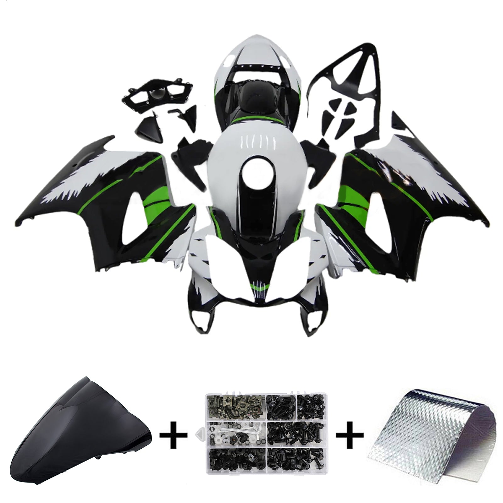 Amotopart 2002-2013 Honda VFR800 Kit de carénage noir blanc