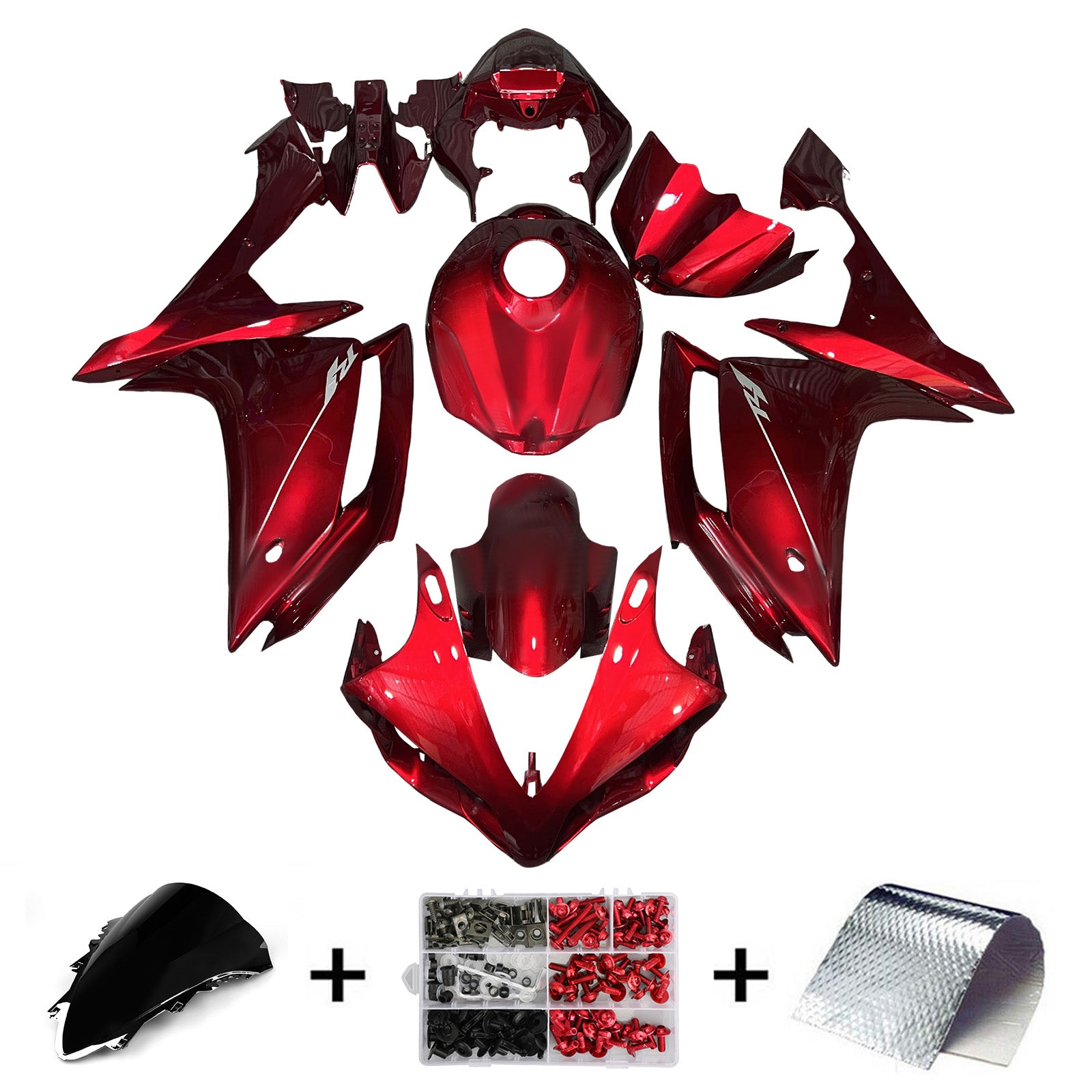 Amotopart 2007-2008 Yamaha YZF-R1 Red Fairing Kit