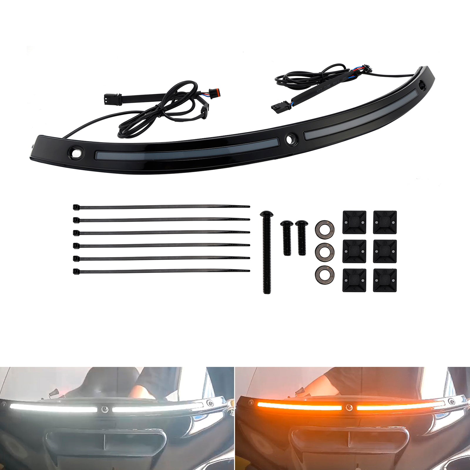 2014+ Touring Electra Glide LED Running Turn Signal Light Windshield Trim