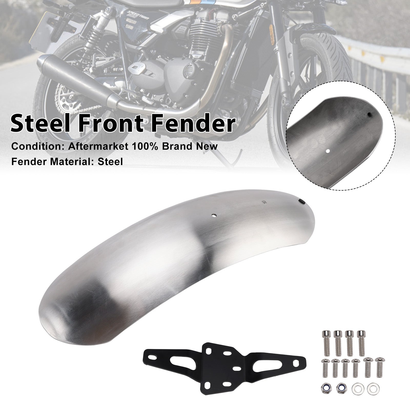 Street Scrambler 900 Speed Twin 900 Steel Front Fender Mudguard