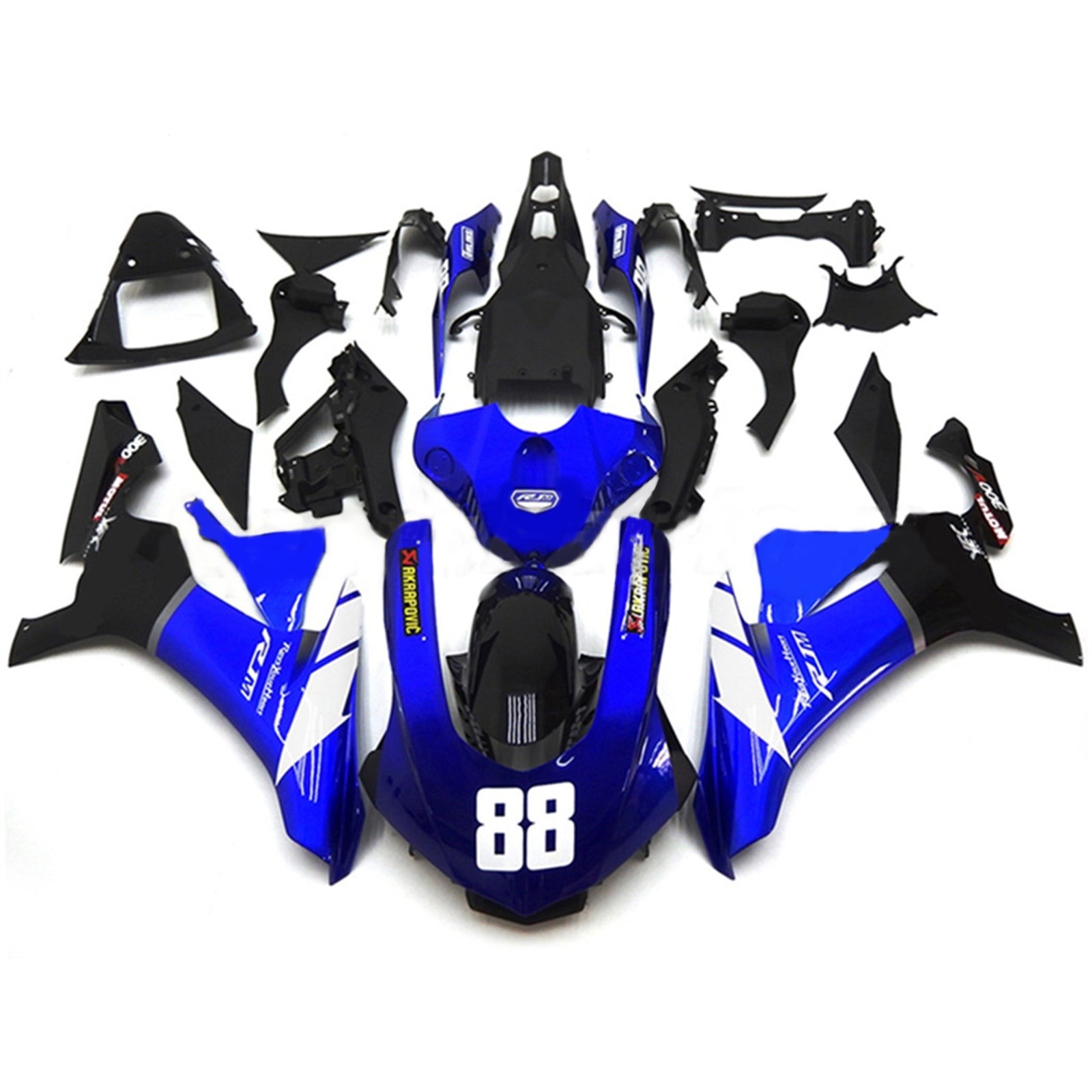 Amotopart Kit carena Yamaha YZF 1000 R1 2015-2019 Blu scuro lucido