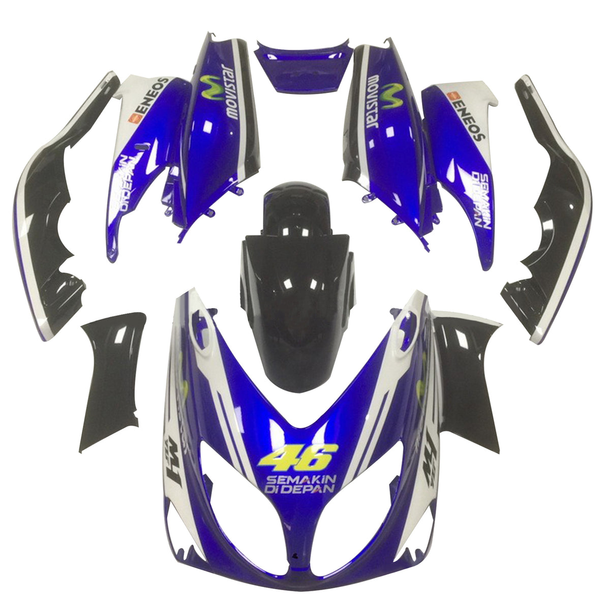 Amotopart Verkleidungssatz für Yamaha T-Max, 2001–2007, Schwarz/Blau