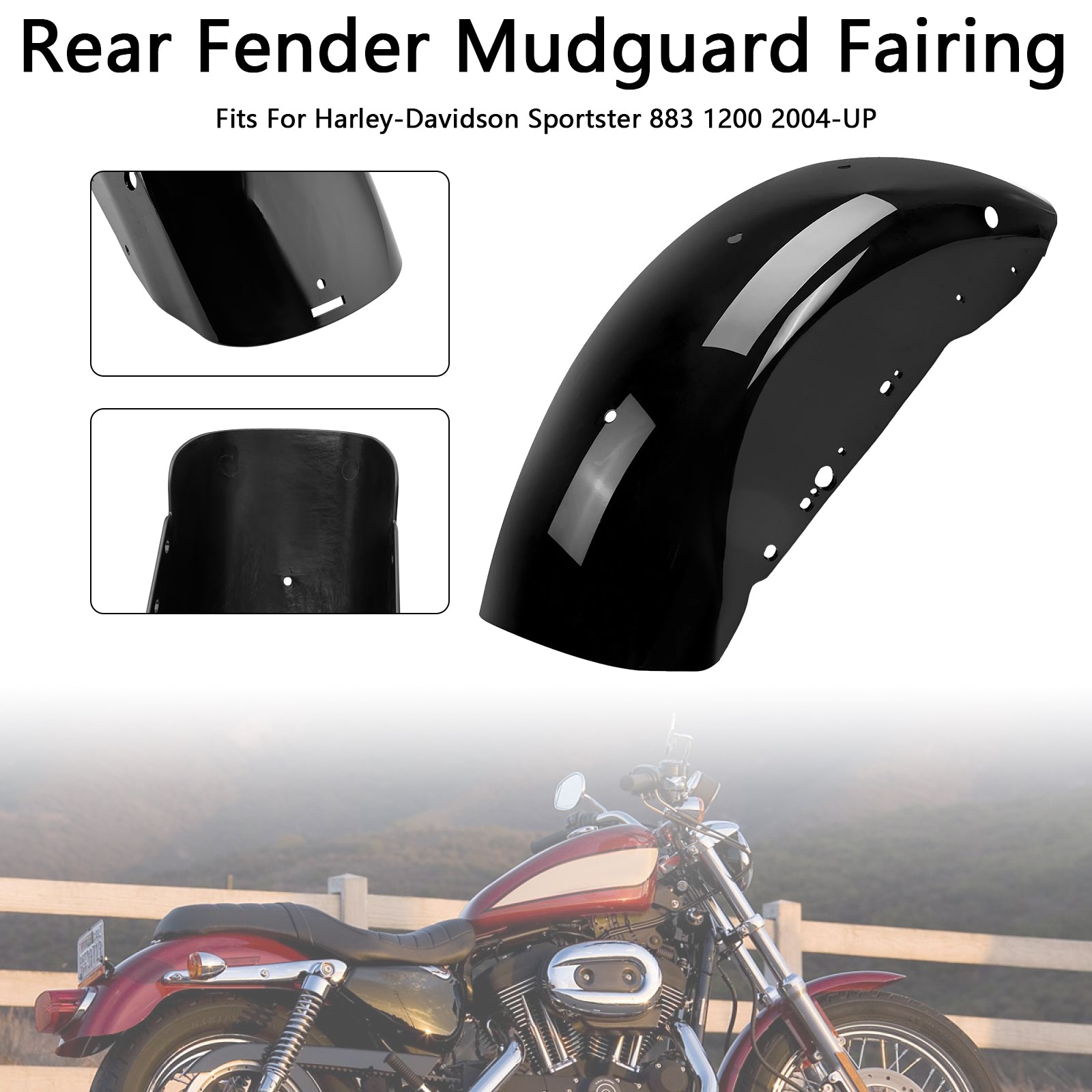 2004-UP Sportster 883 1200 Rear Fender Mudguard Fairing