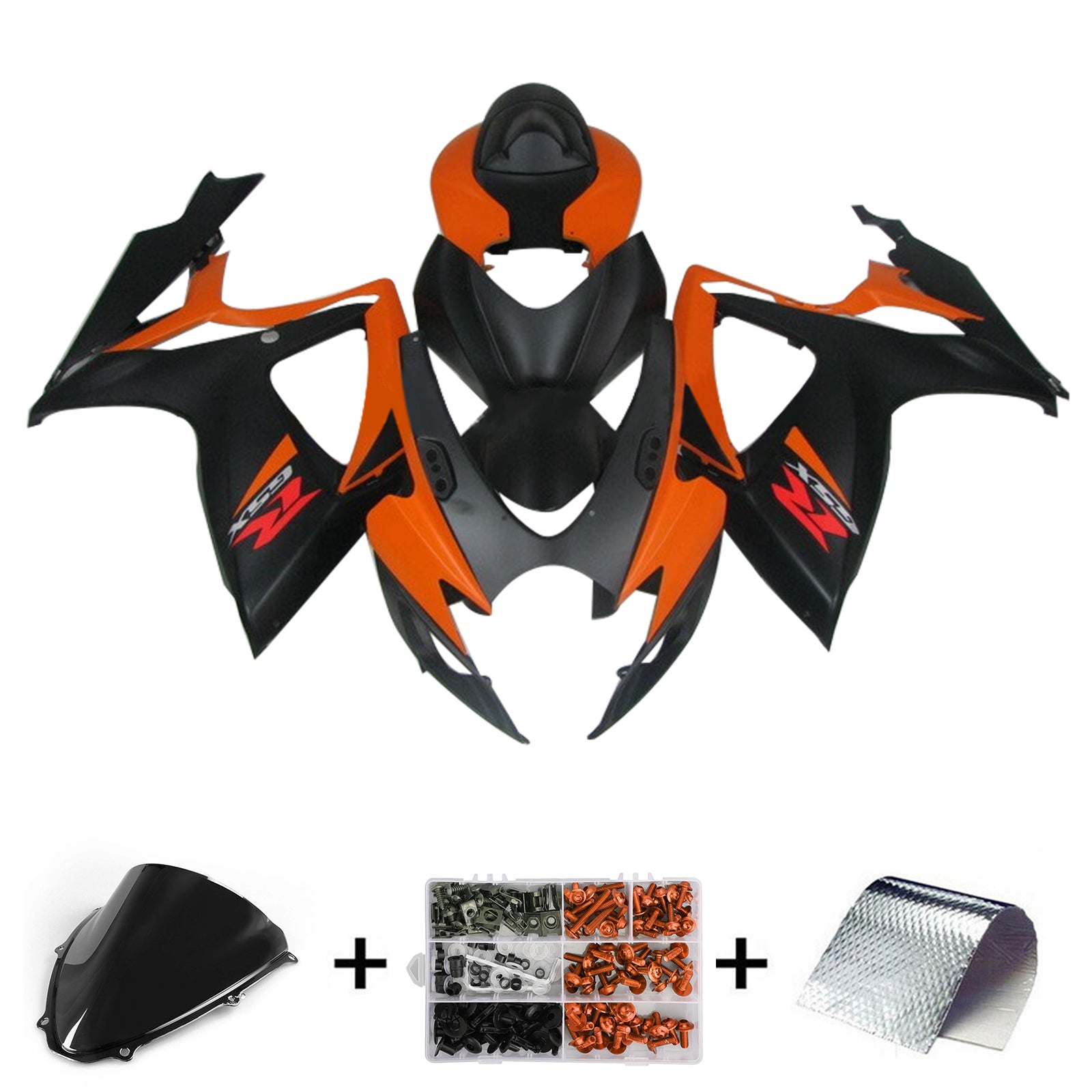 Amotopart 2006-2007 Suzuki GSXR 600/750 Black Orange Fairing Kit