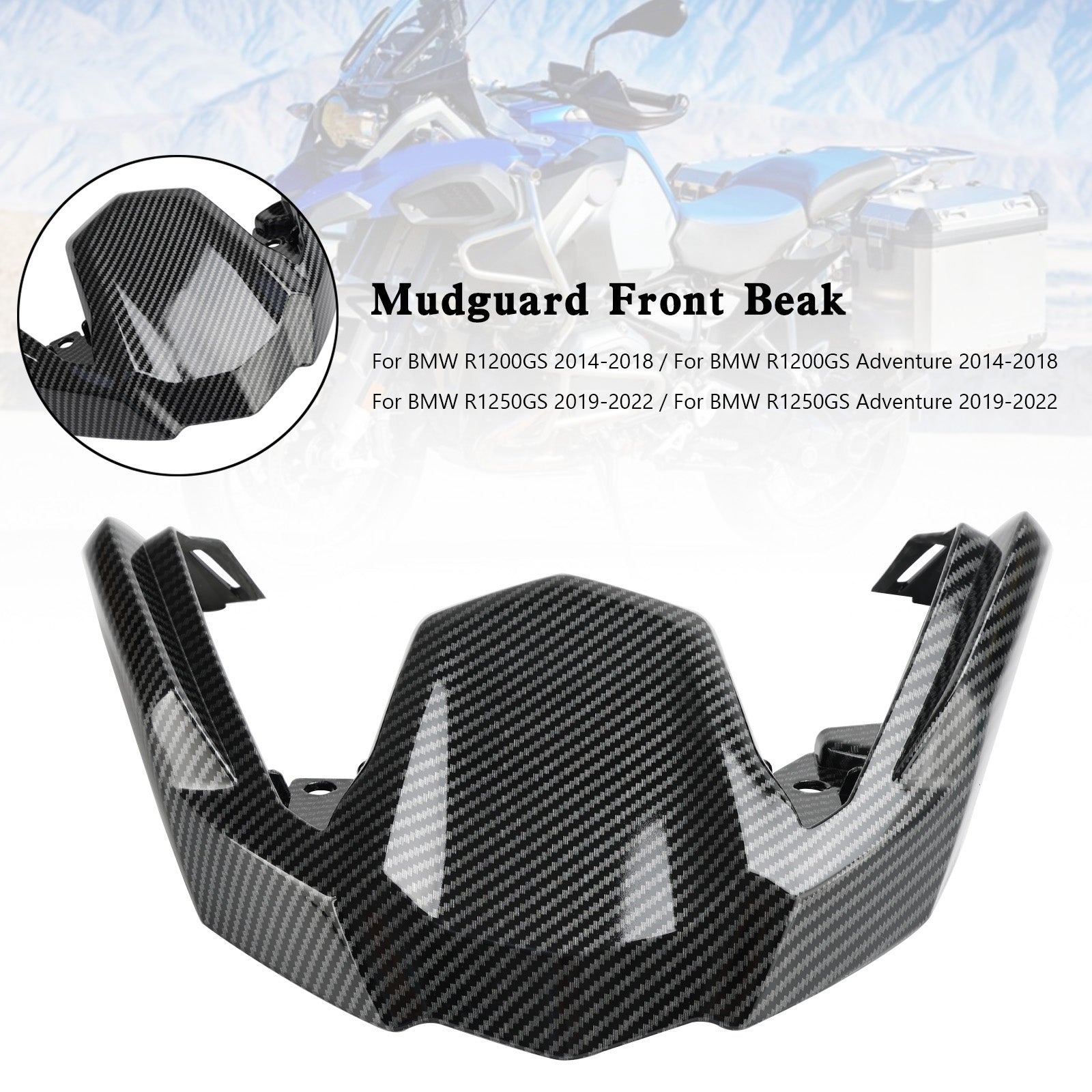 Carbon Mudguard Extension Beak Nose For BMW R1200 R1250 GS Adventure 2014-2022