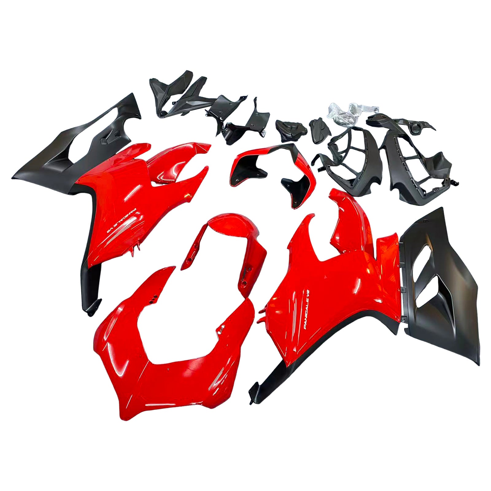 Amotopart 2020-2024 Ducati Panigale V2 Black/Red Fairing Kit