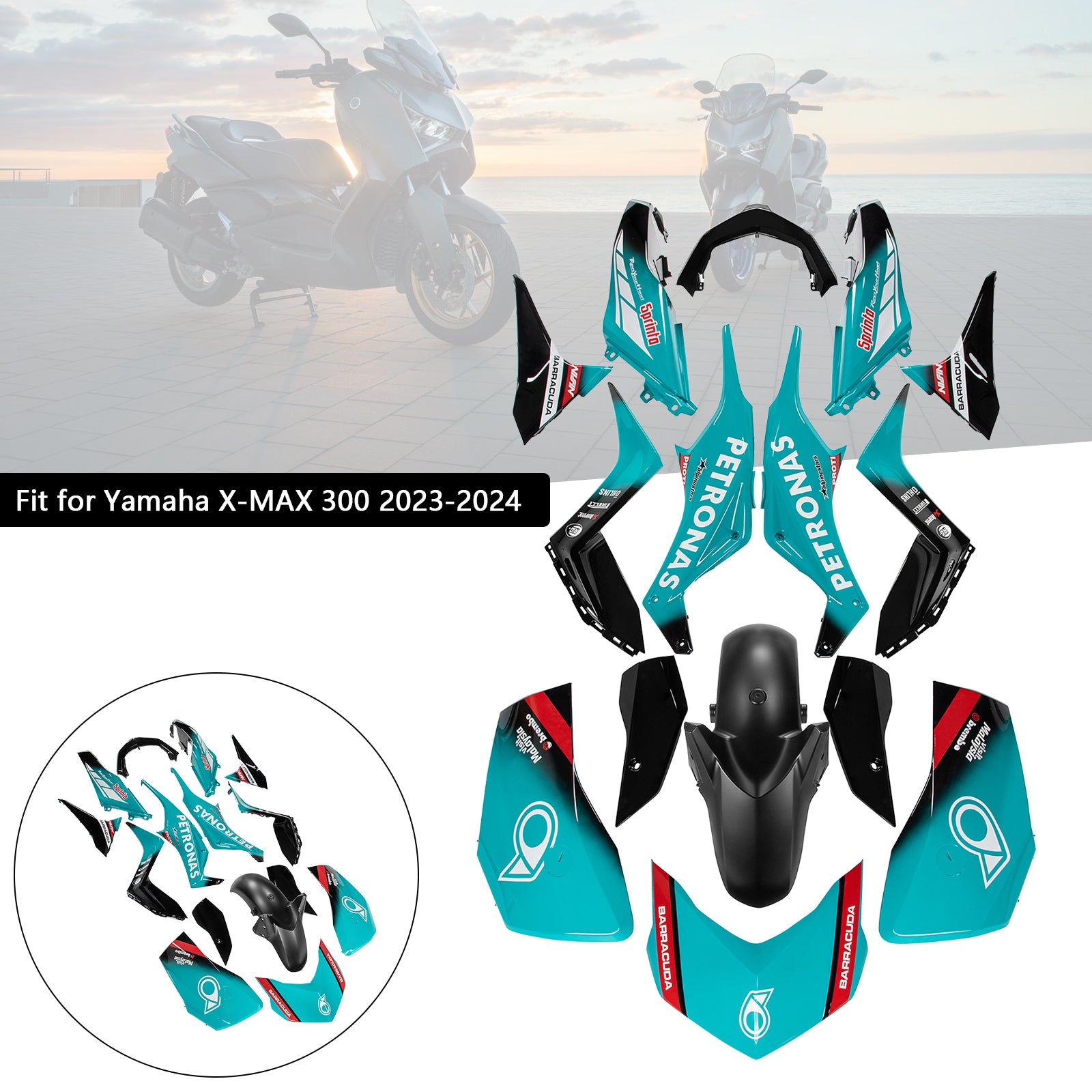 Amotopart 2023-2024 Yamaha X MAX 300 Verkleidungssatz