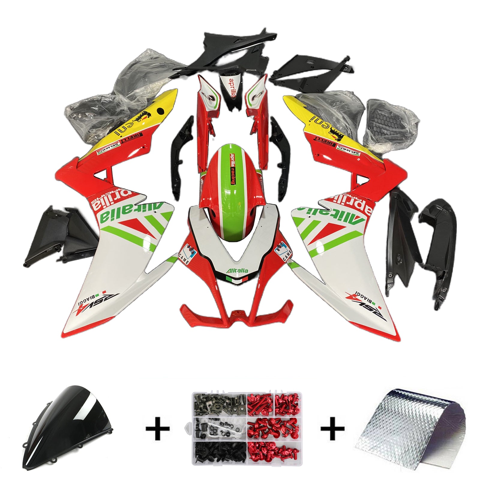 Amotopart 2009-2015 RSV4 1000 Aprilia Red&Green Style4 Fairing Kit