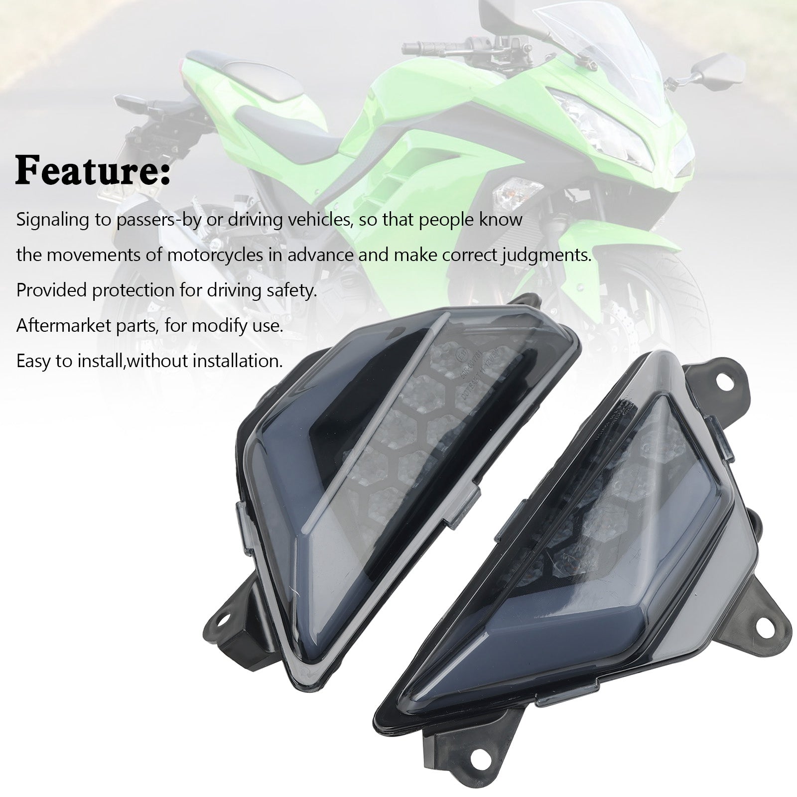 2012+ Kawasaki Ninja 300 400 650 ZX 6R ZX 4RR LED Front Turn Signal Light