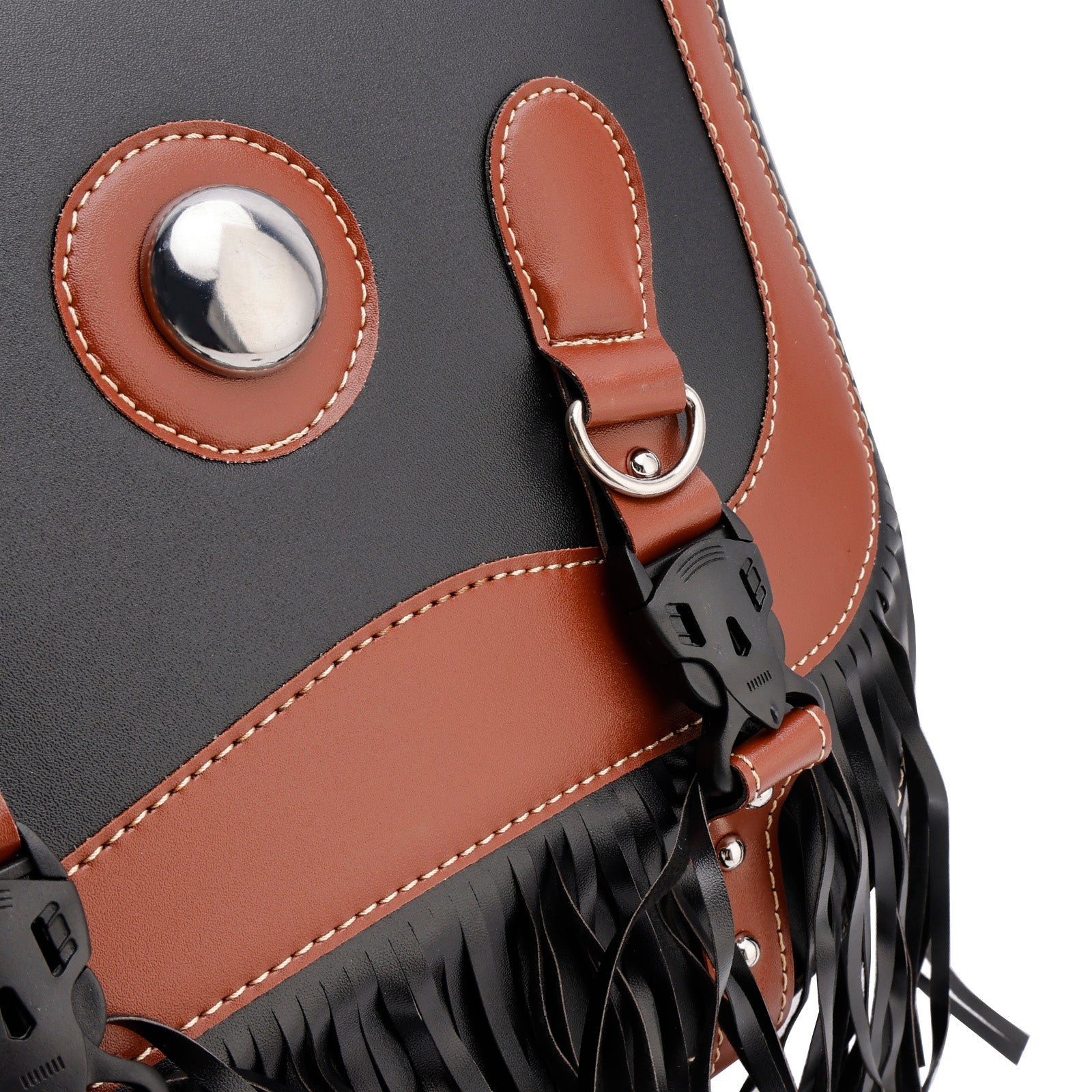 Universal Saddlebag Side Storage Tail Bag Pu Luggage Black 26L For Motorcycle