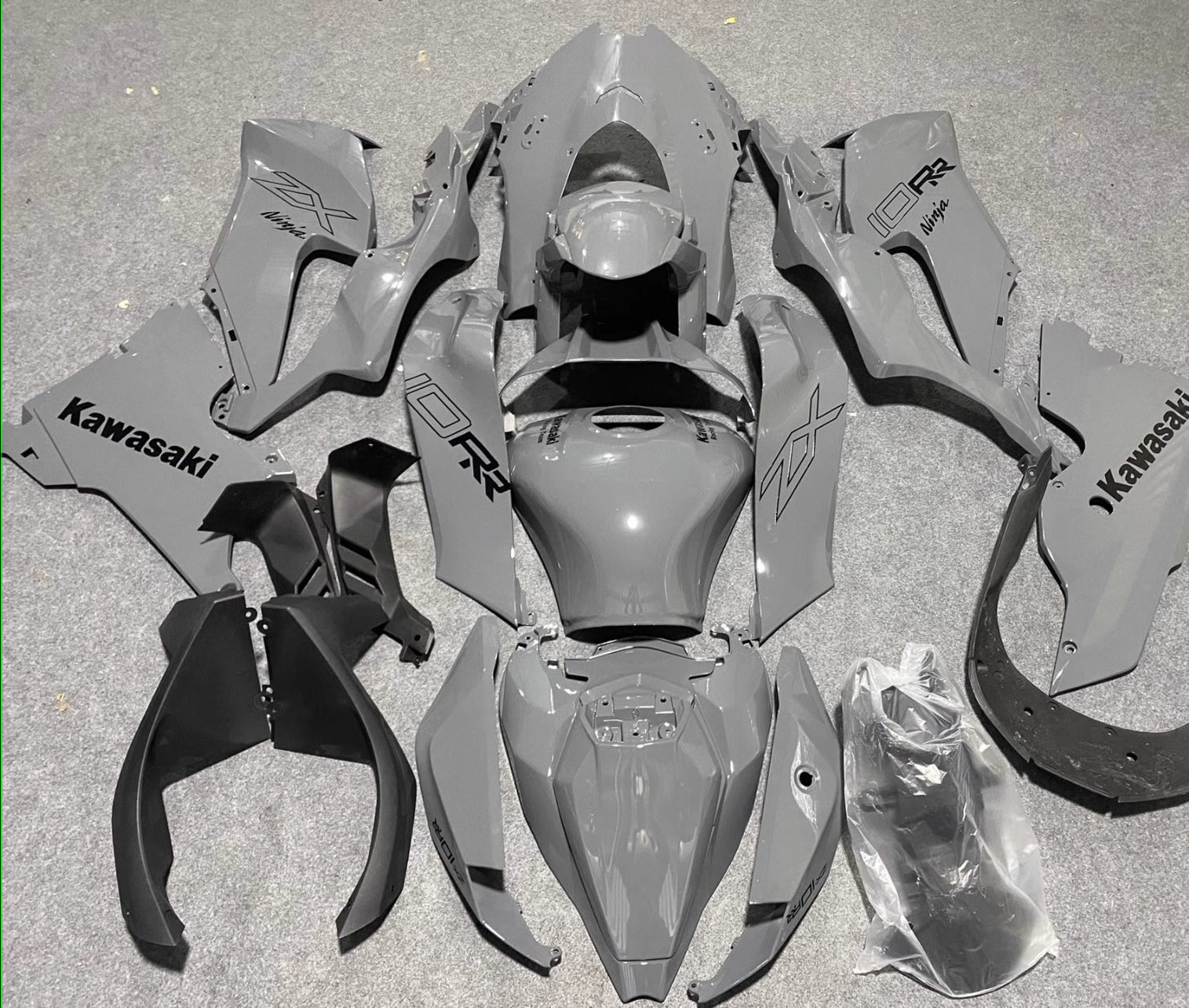 Amotopart 2021-2024 Kawasaki ZX 10RR ZX 10R Grey Fairing Kit