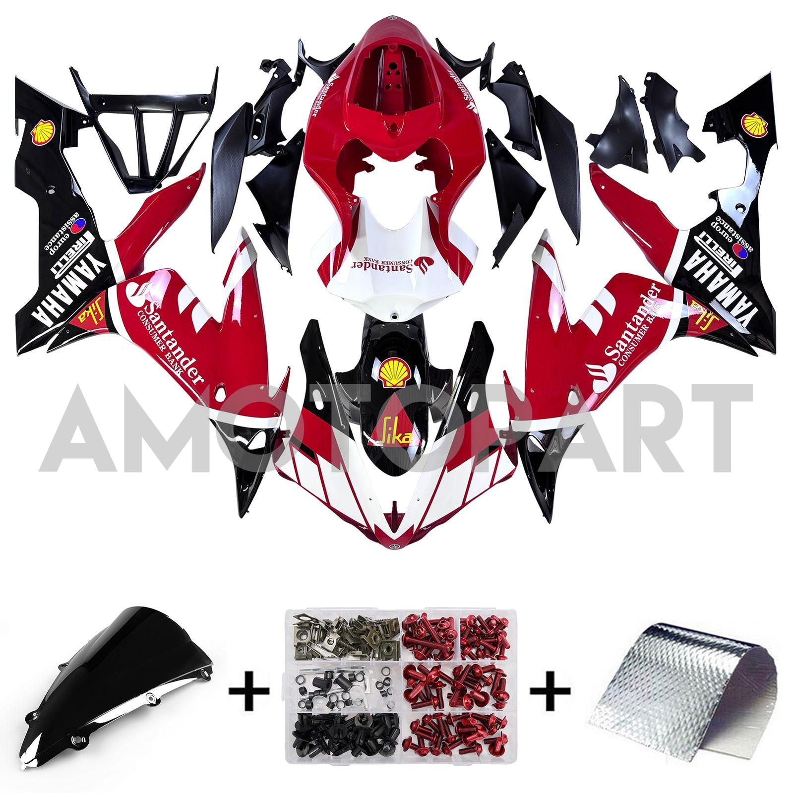 Amotopart 2004-2006 Yamaha YZF 1000 R1 Red White Yellow Fairing Kit