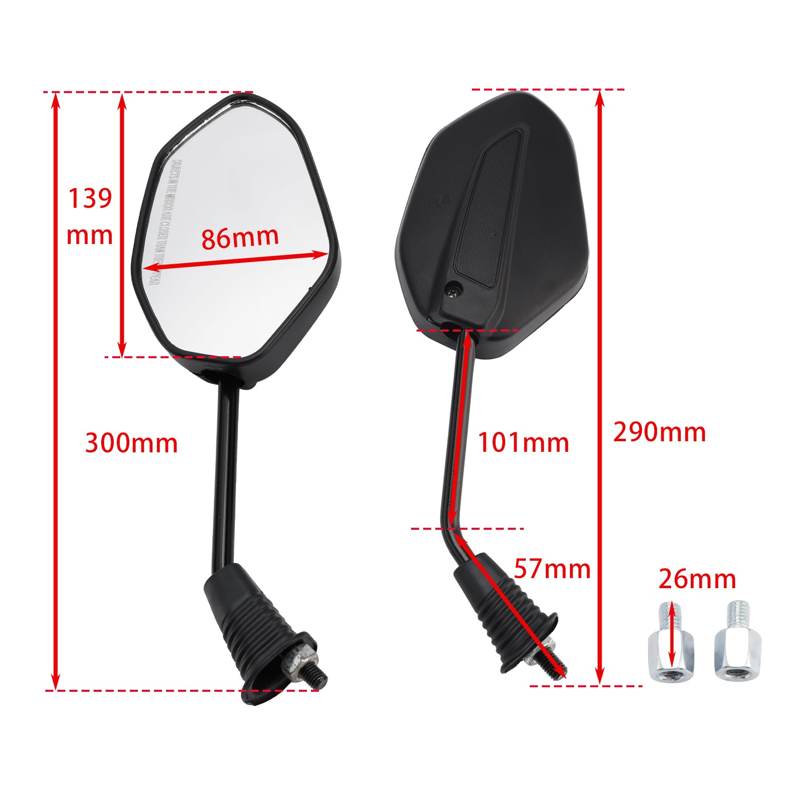 Honda Dio 110 Scv110f Rear View Mirror Rh & Lh 88110-Kzk-F01 88120-Kzk-F01