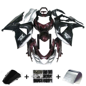 Amotopart 2009-2016 K9 GSXR1000 Suzuki Gloss Black&Dark Red Fairing Kit