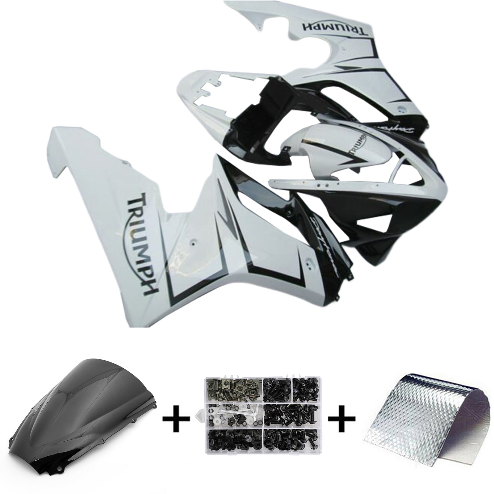 Amotopart 2006-2008 Kit carena Triumph Daytona 675 Black&amp;White Style5