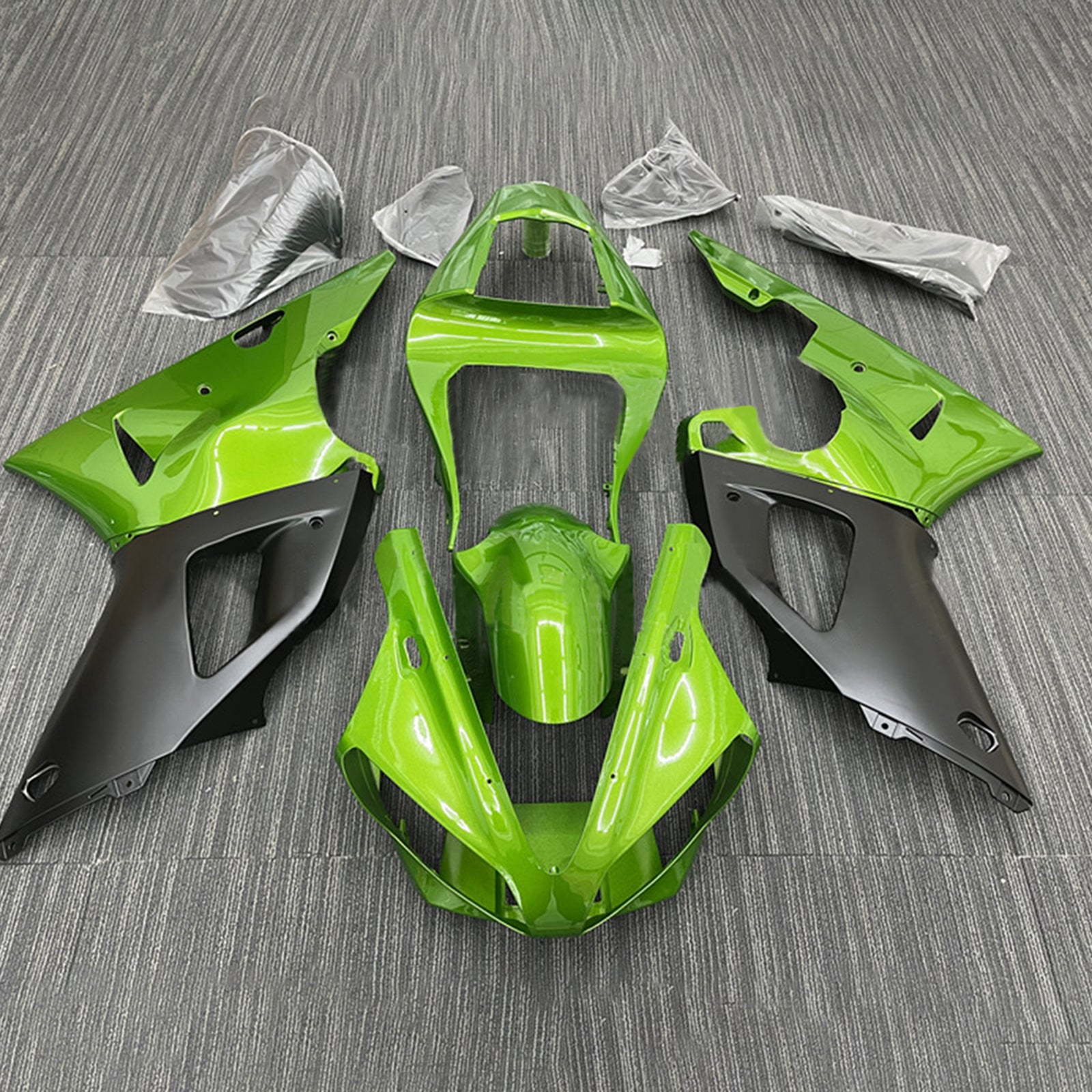 Amotopart 2000-2001 YZF 1000 R1 Yamaha Green&Black Style1 Fairing Kit