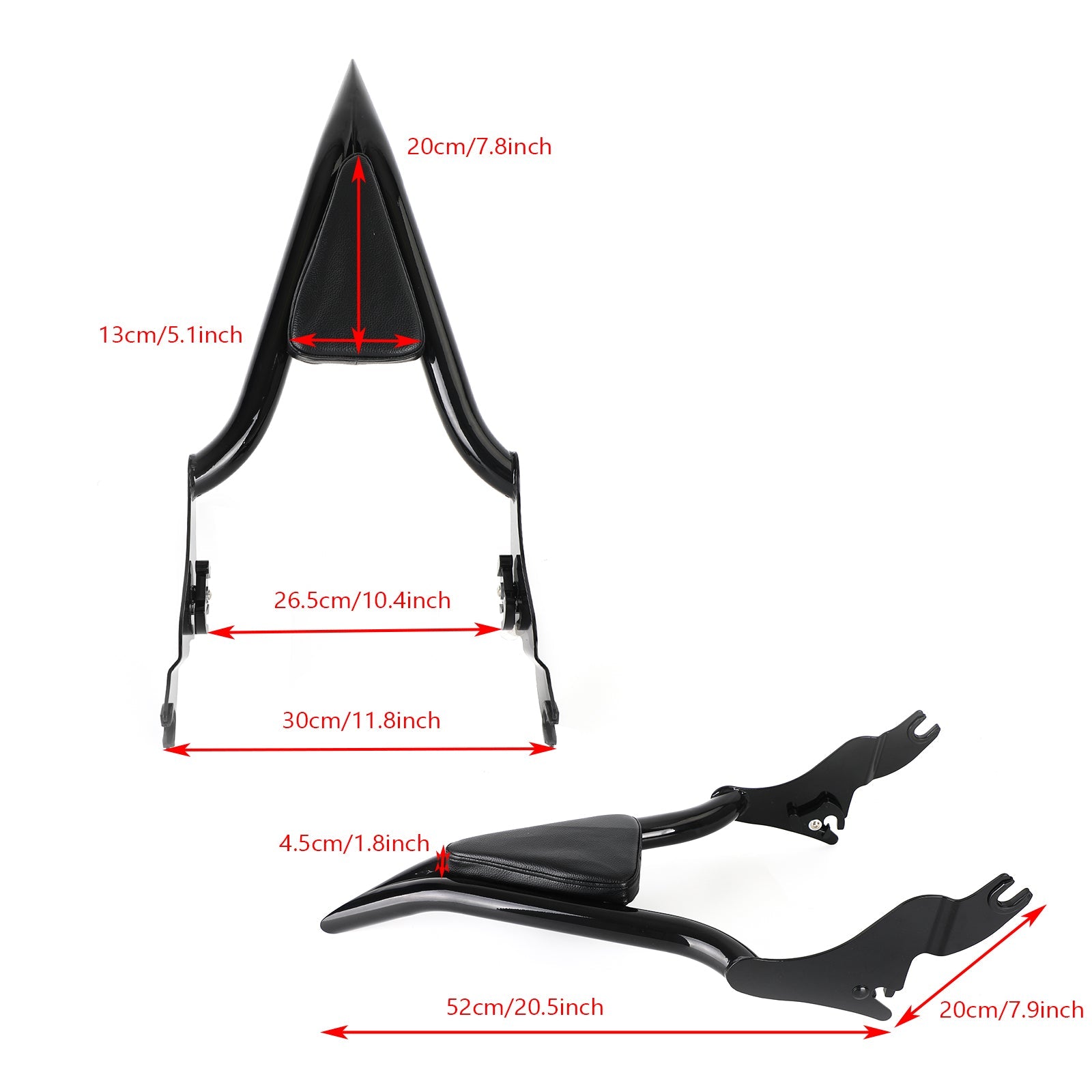 09-23 CVO Road Glide Street Road King Respaldo Sissy Bar Negro