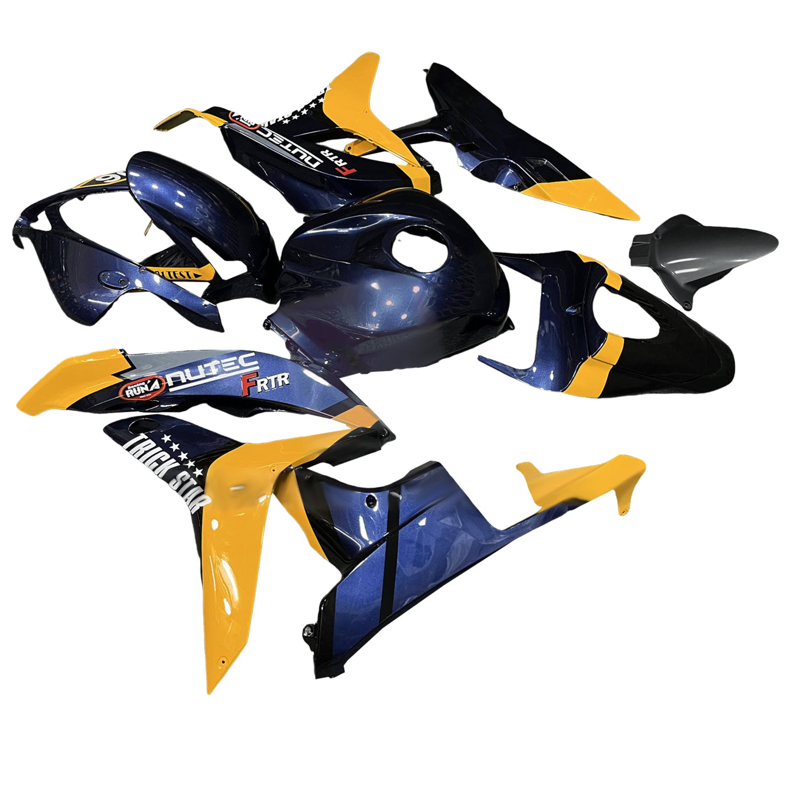 AMOTOPART 2007-2008 HONDA CBR600RR Dark Blue Yellow Geelbeurskit
