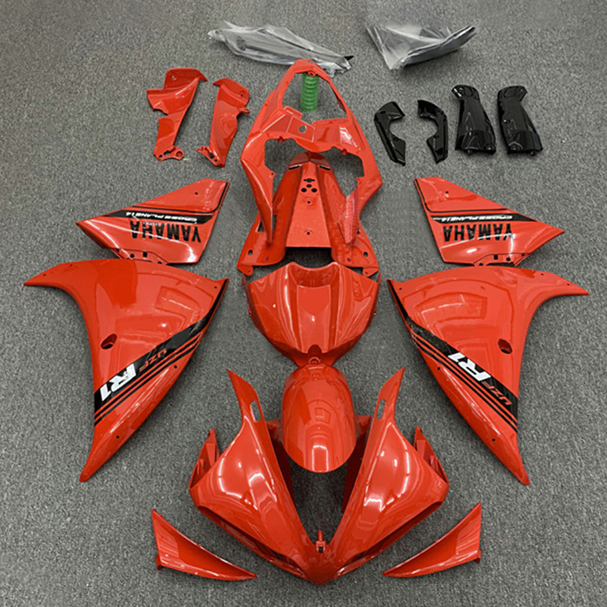 Amotopart 2009-2011 Yamaha YZF 1000 R1 rojo con kit de carenado negro