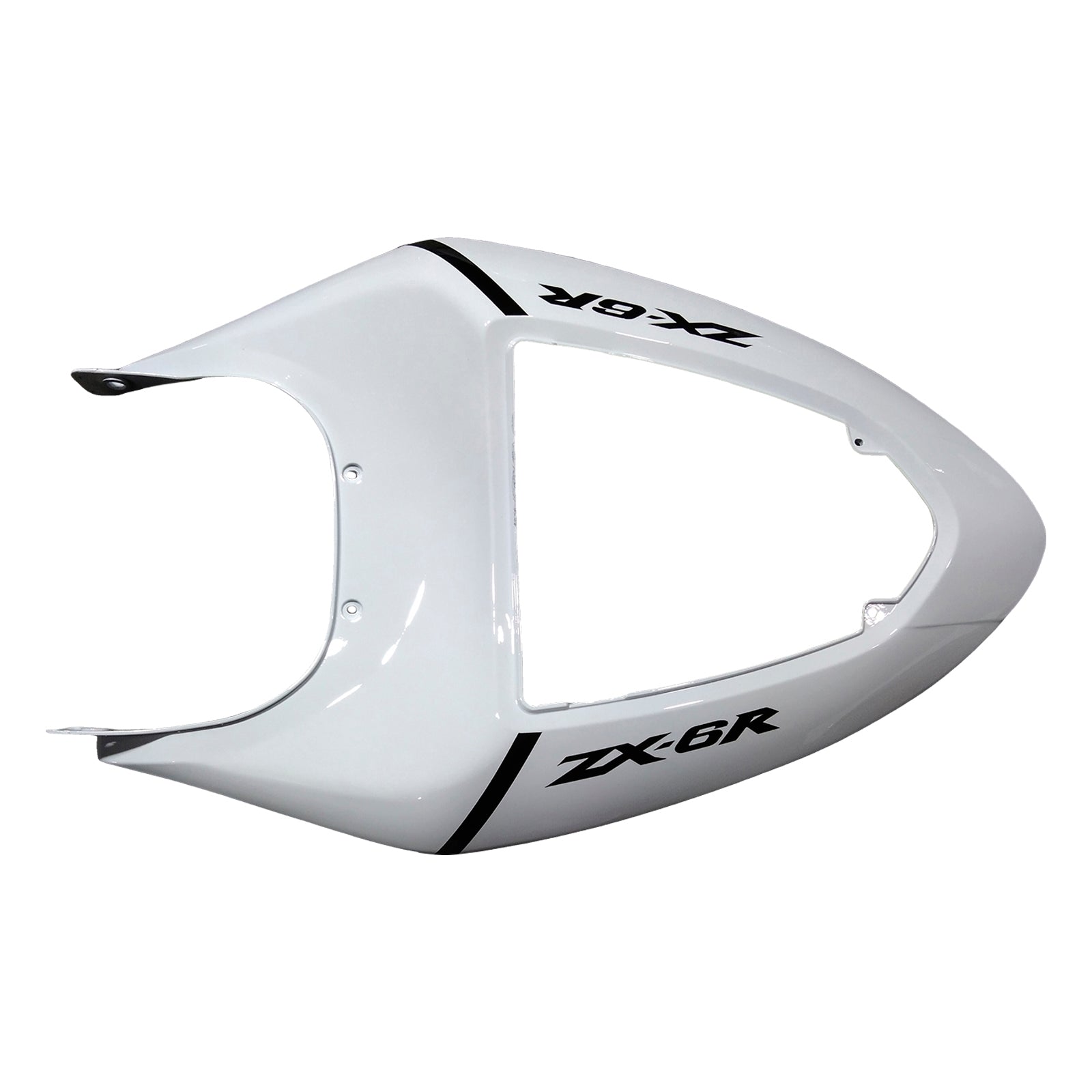 Amotopart 2005-2006 Kawasaki ZX6R 636 White Black Fairing Kit