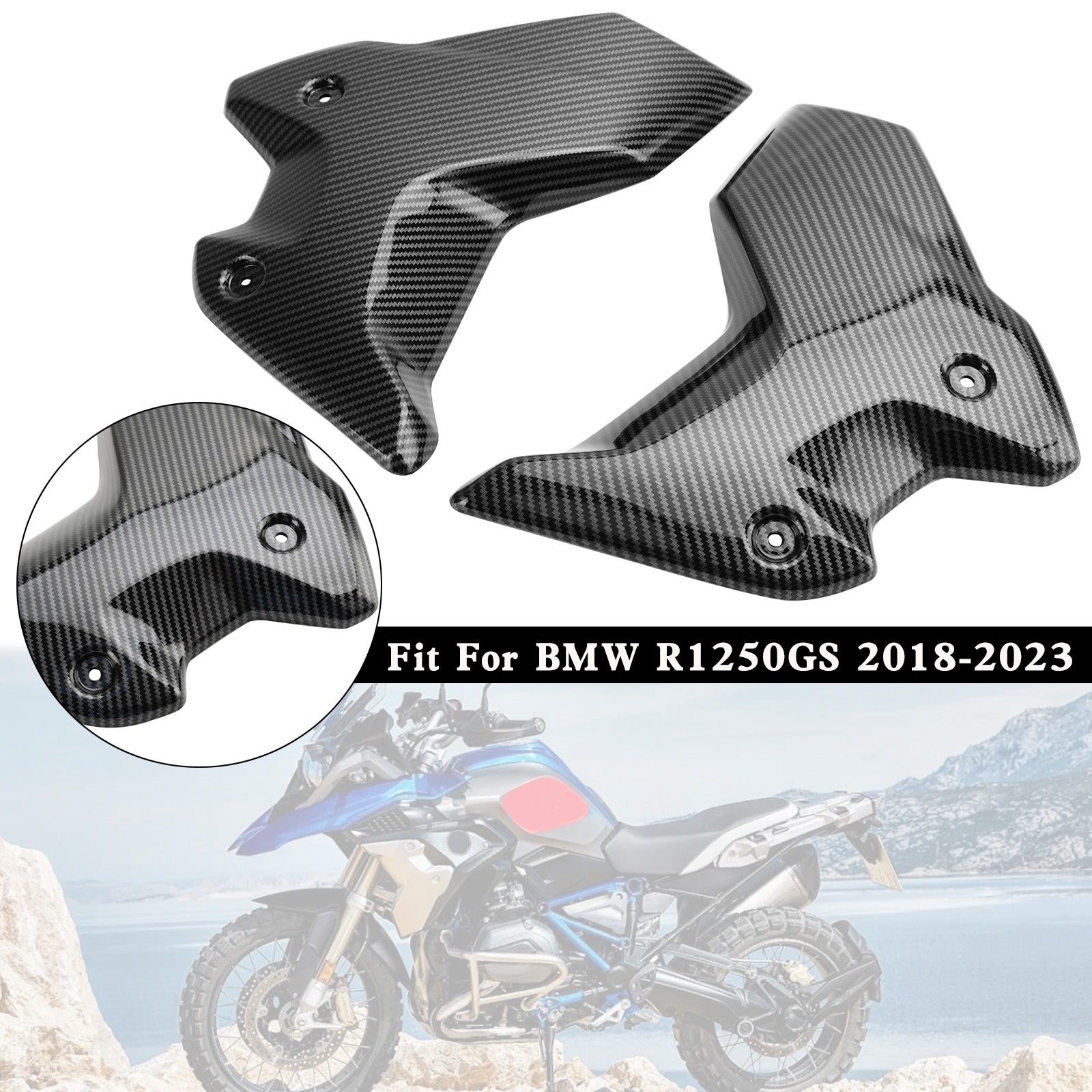 18-23 BMW R1250GS Seitenrahmen Verkleidung Motorhaube Schutz Kühlerabdeckung