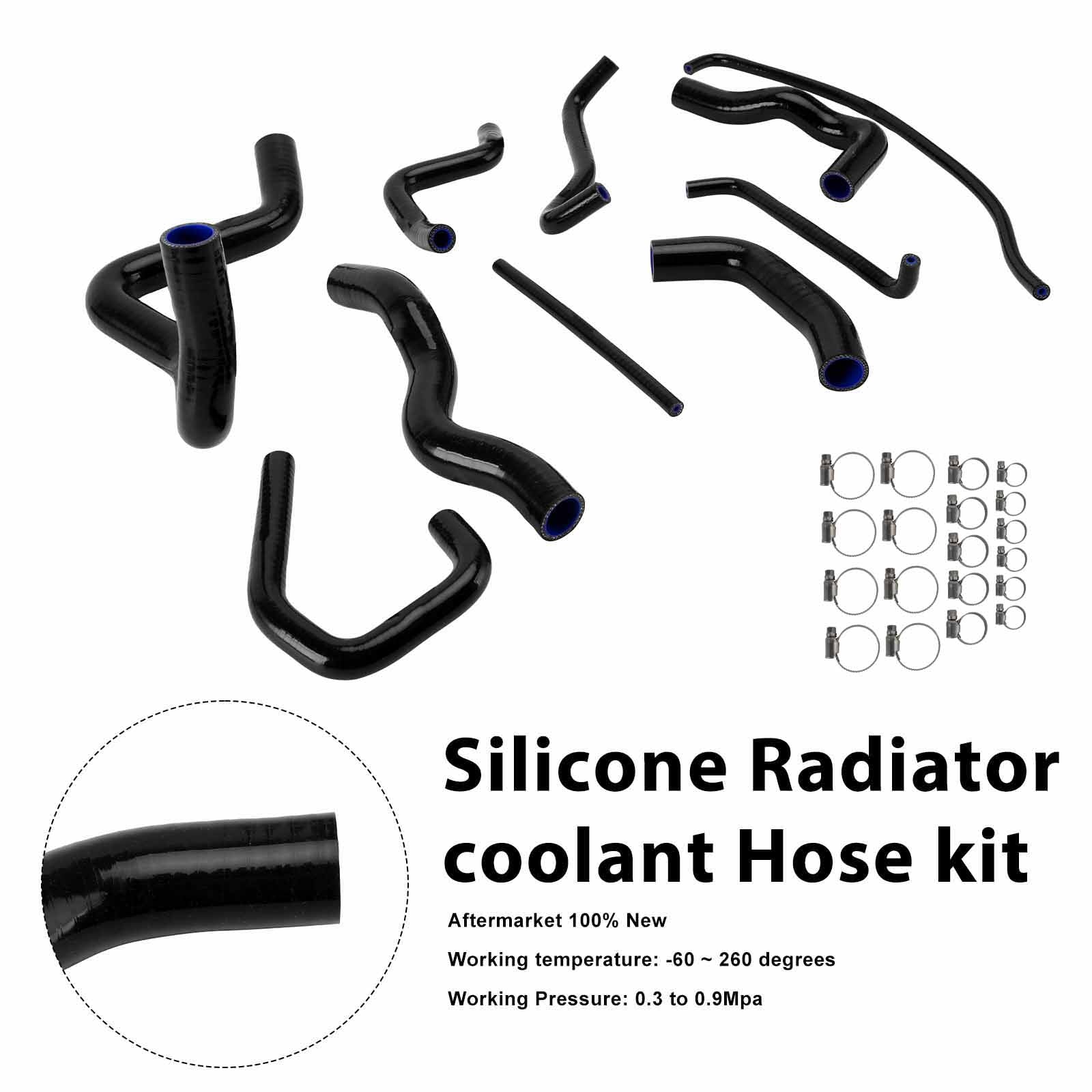 09-26 Kit de mangueira de refrigeração do radiador de silicone Kawasaki Ninja 636 ZX-6R