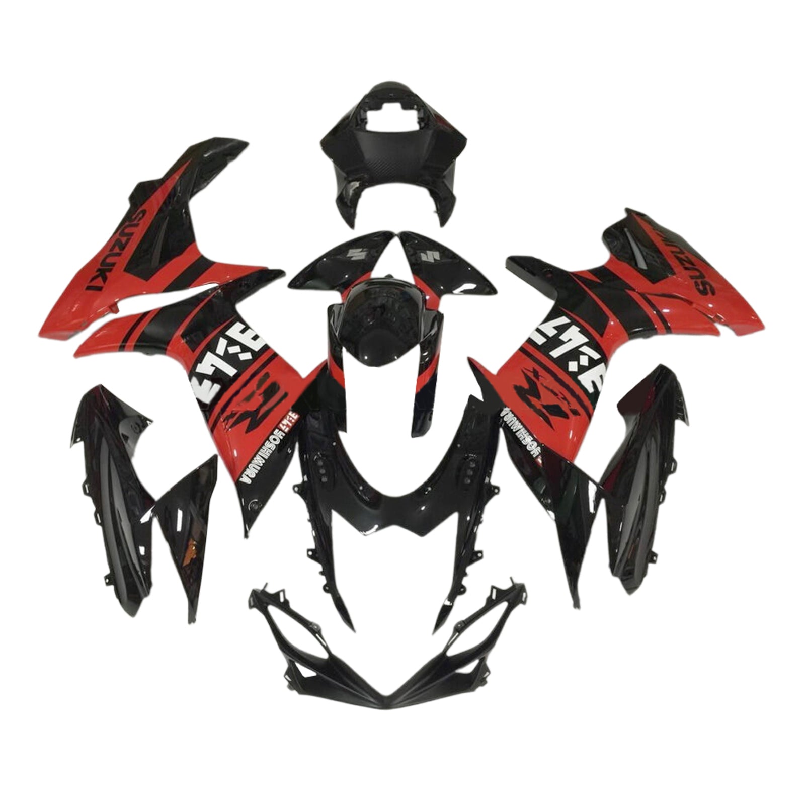 Amotopart 2011-2025 K11 GSXR 600/750  Suzuki Red&Black Style2 Fairing Kit