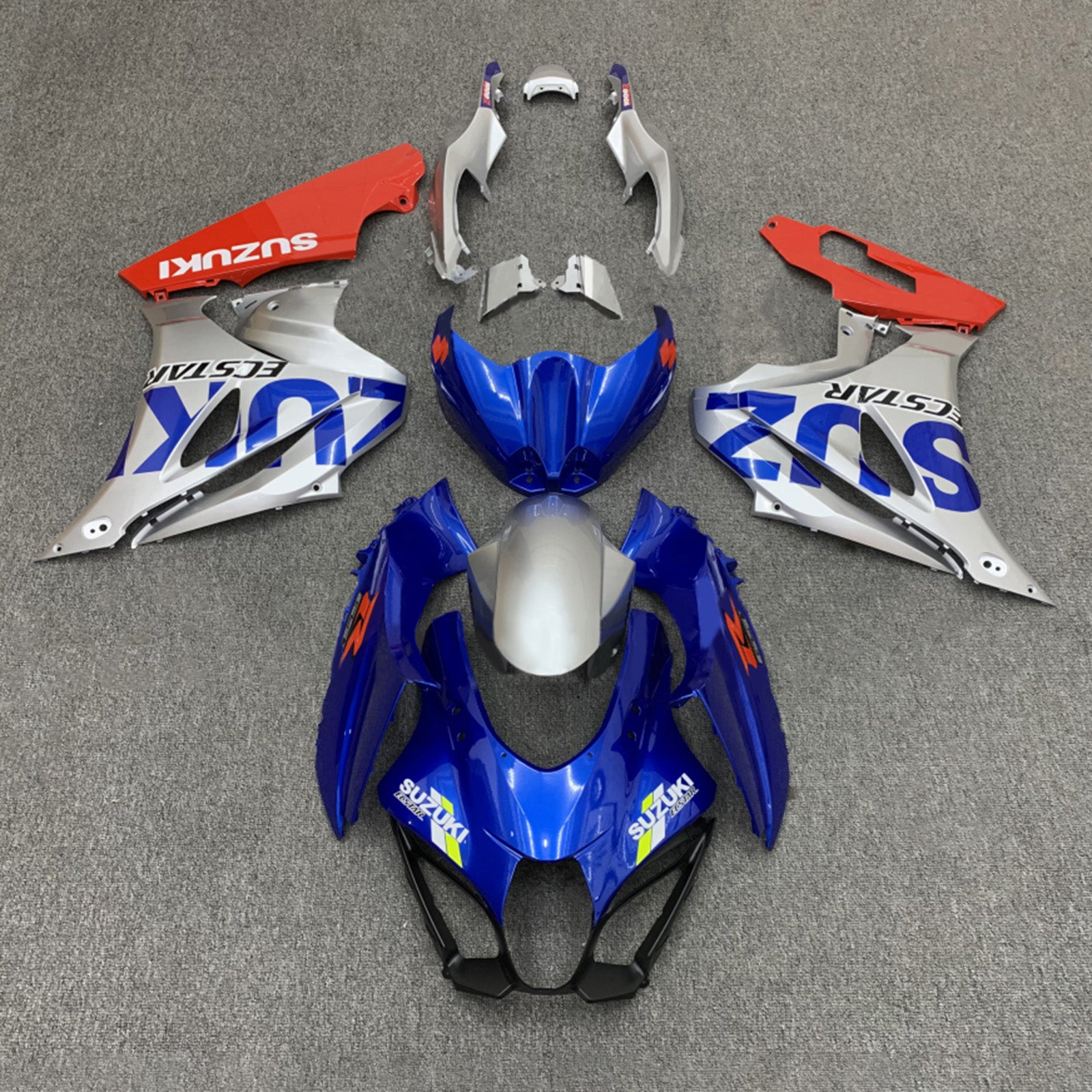 Amotopart 2017-2024 K17 GSXR1000 Suzuki Silver&Blue Fairing Kit