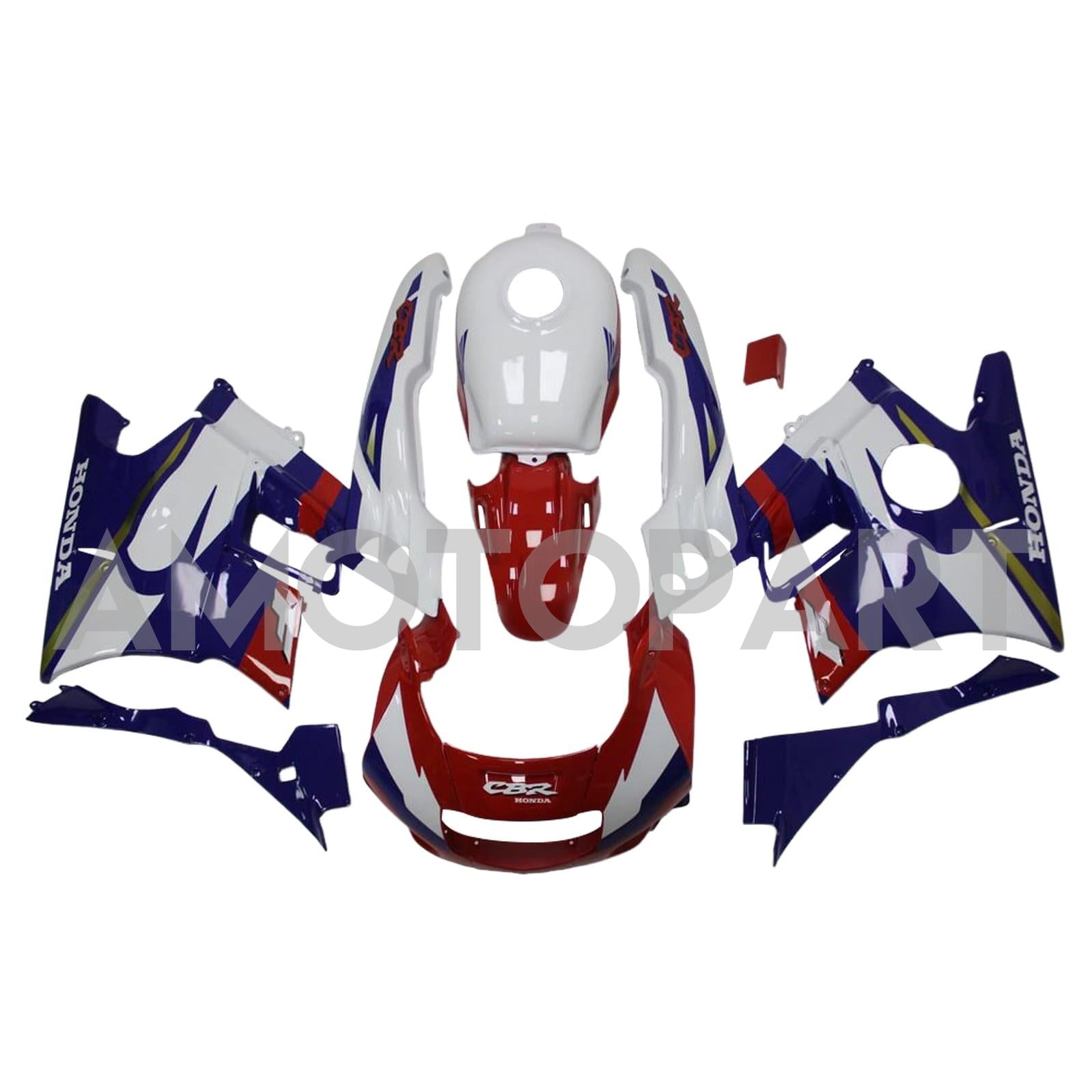 Amotopart 1991-1994 Honda CBR600 F2 White Blue Red Fairing Kit